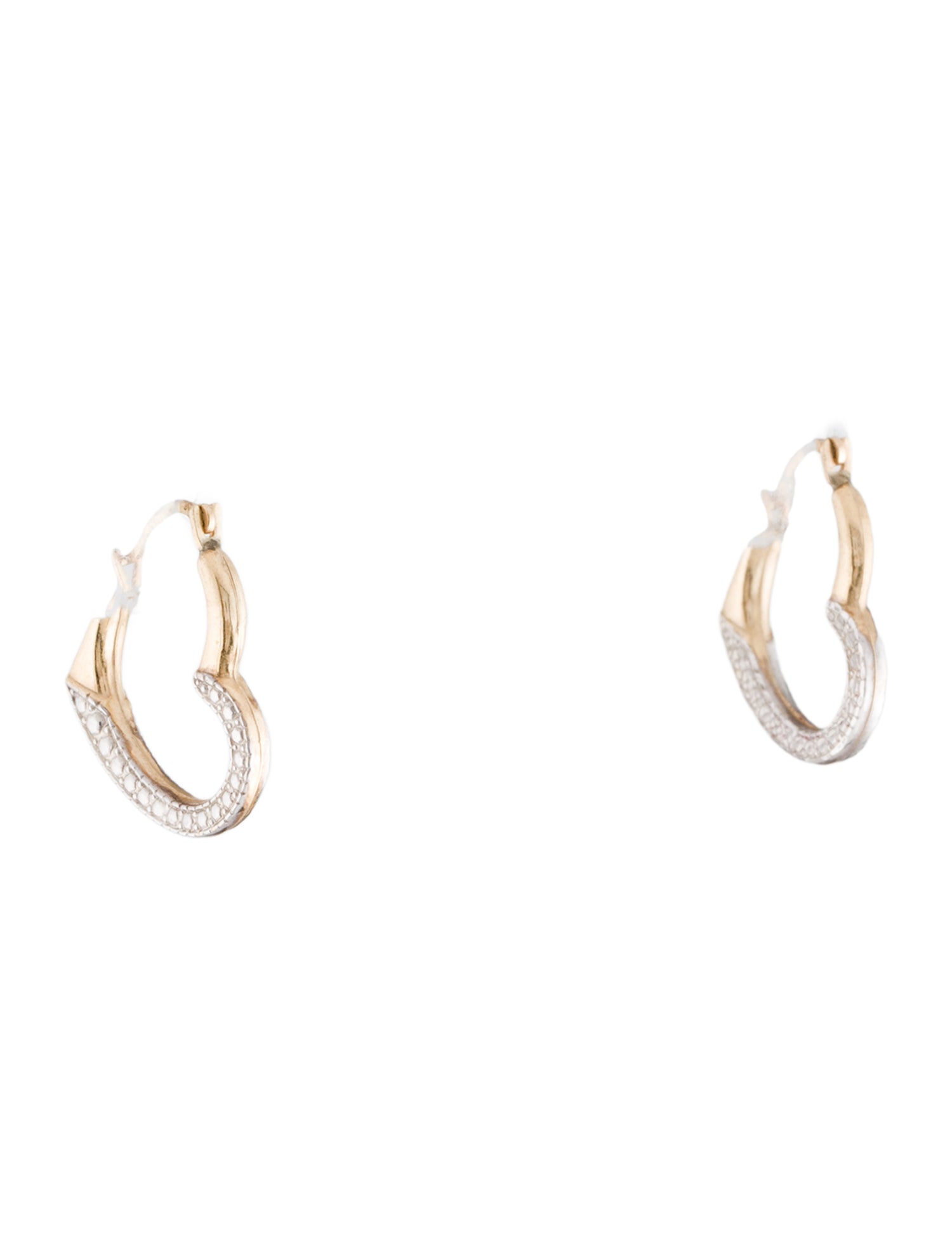 Earrings 10K Two-Tone Heart Pendant & Set