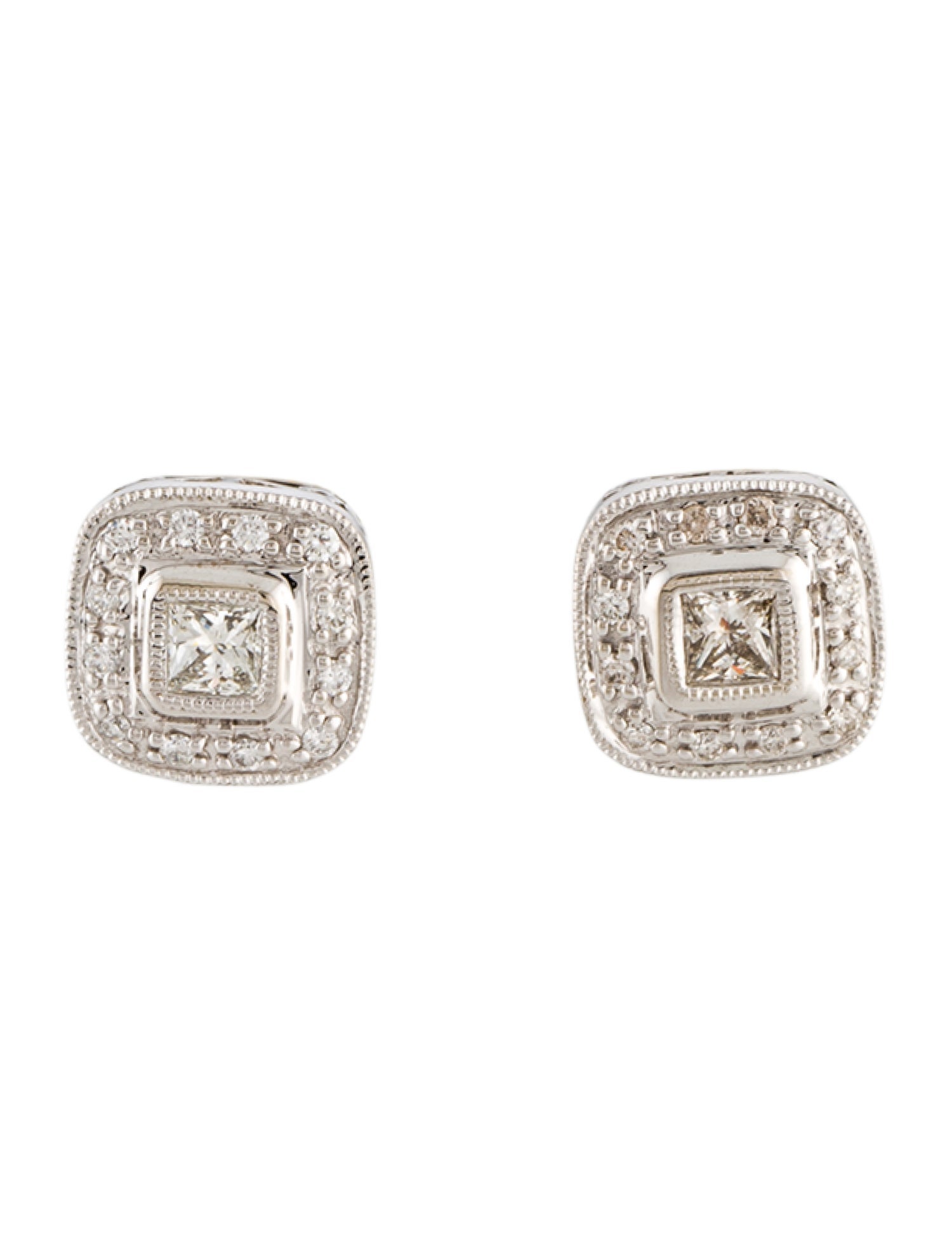 Earrings 14K Diamond Halo Stud