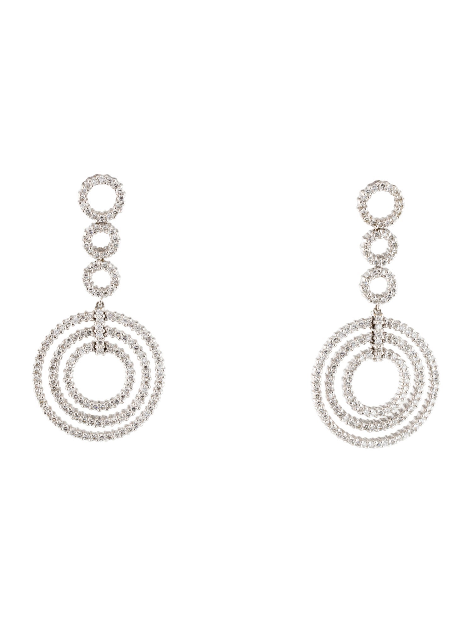 Earrings 18K 3.14ctw Diamond Drop