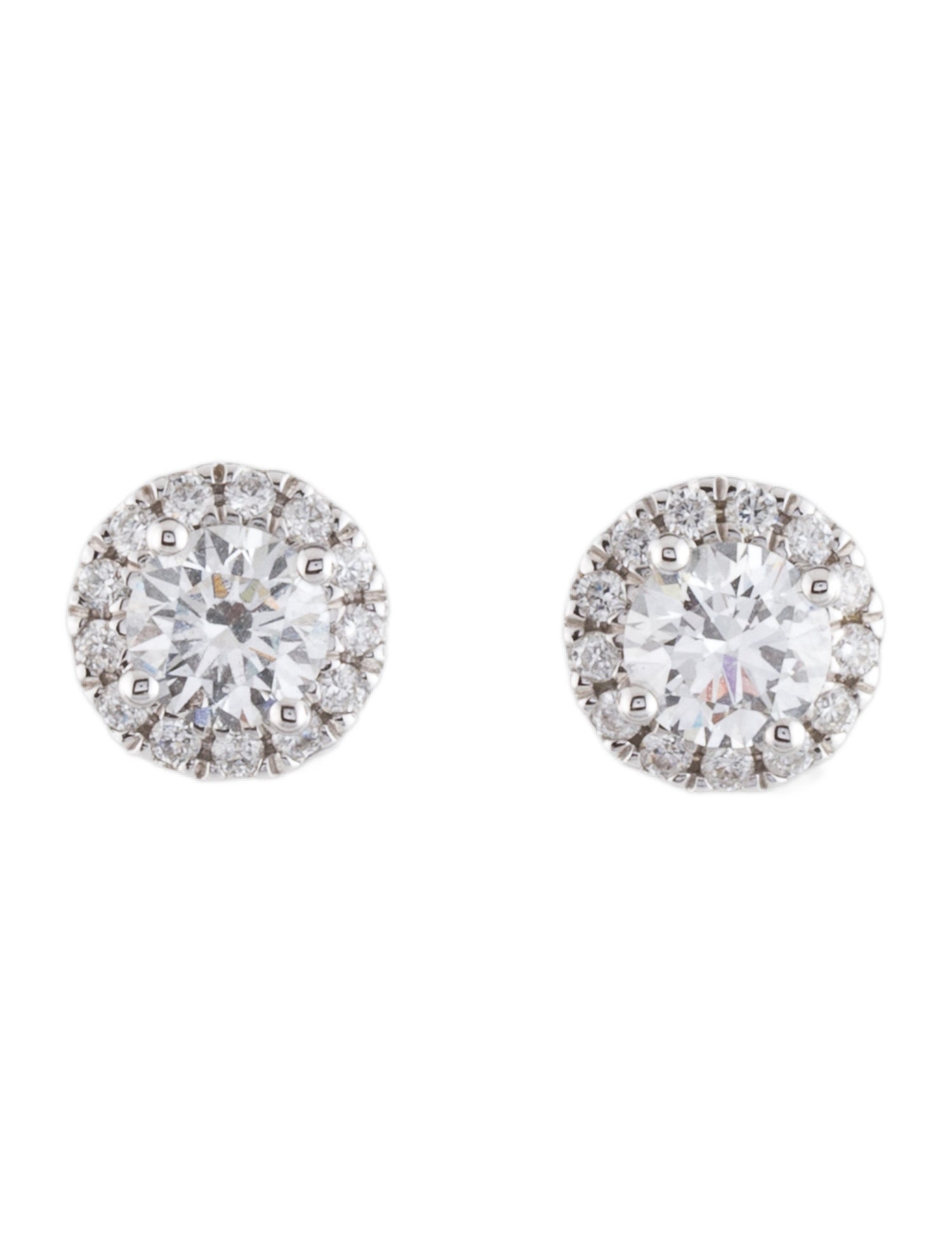 Earrings 14K 1.28ctw Lab-Grown Diamond Halo Studs