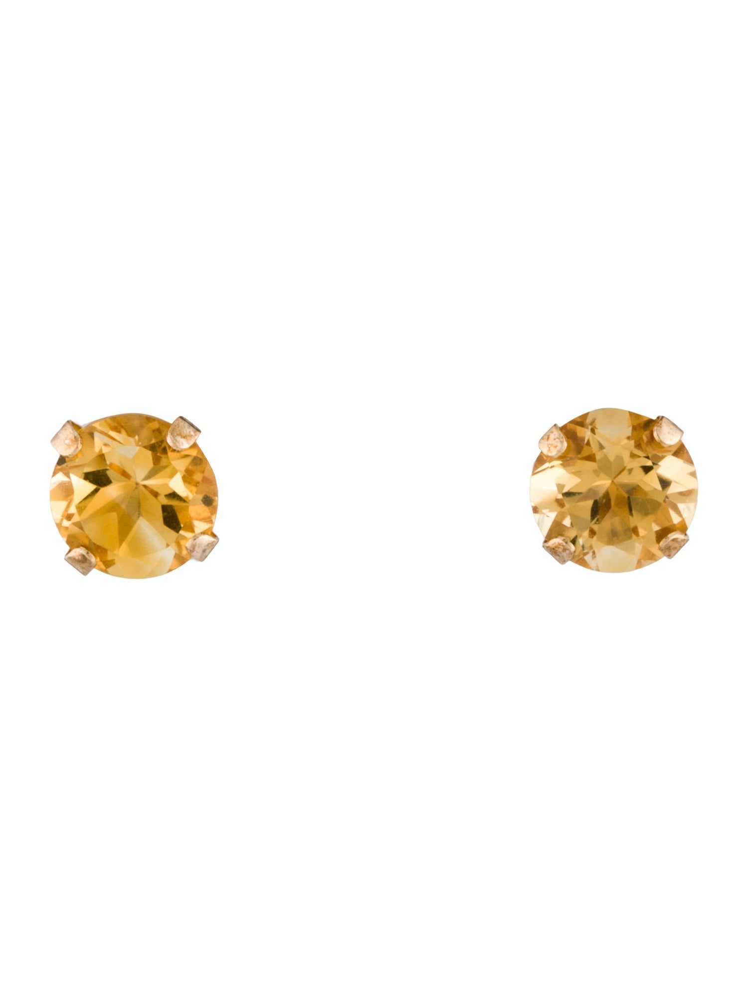 Earrings 10K 1.42ctw Citrine Solitaire Stud Earrings