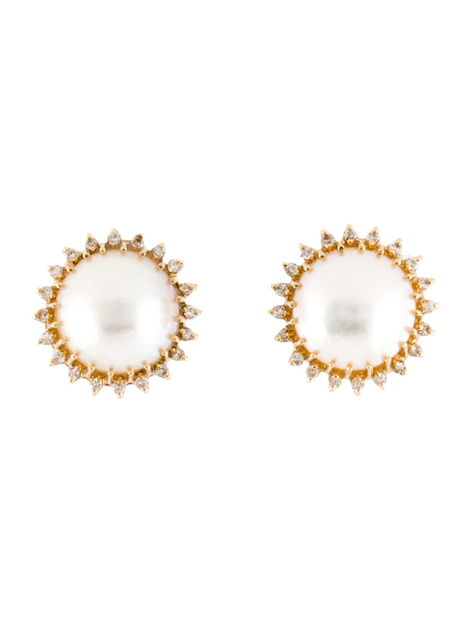Earrings 14K Pearl & Diamond Earclip Earrings