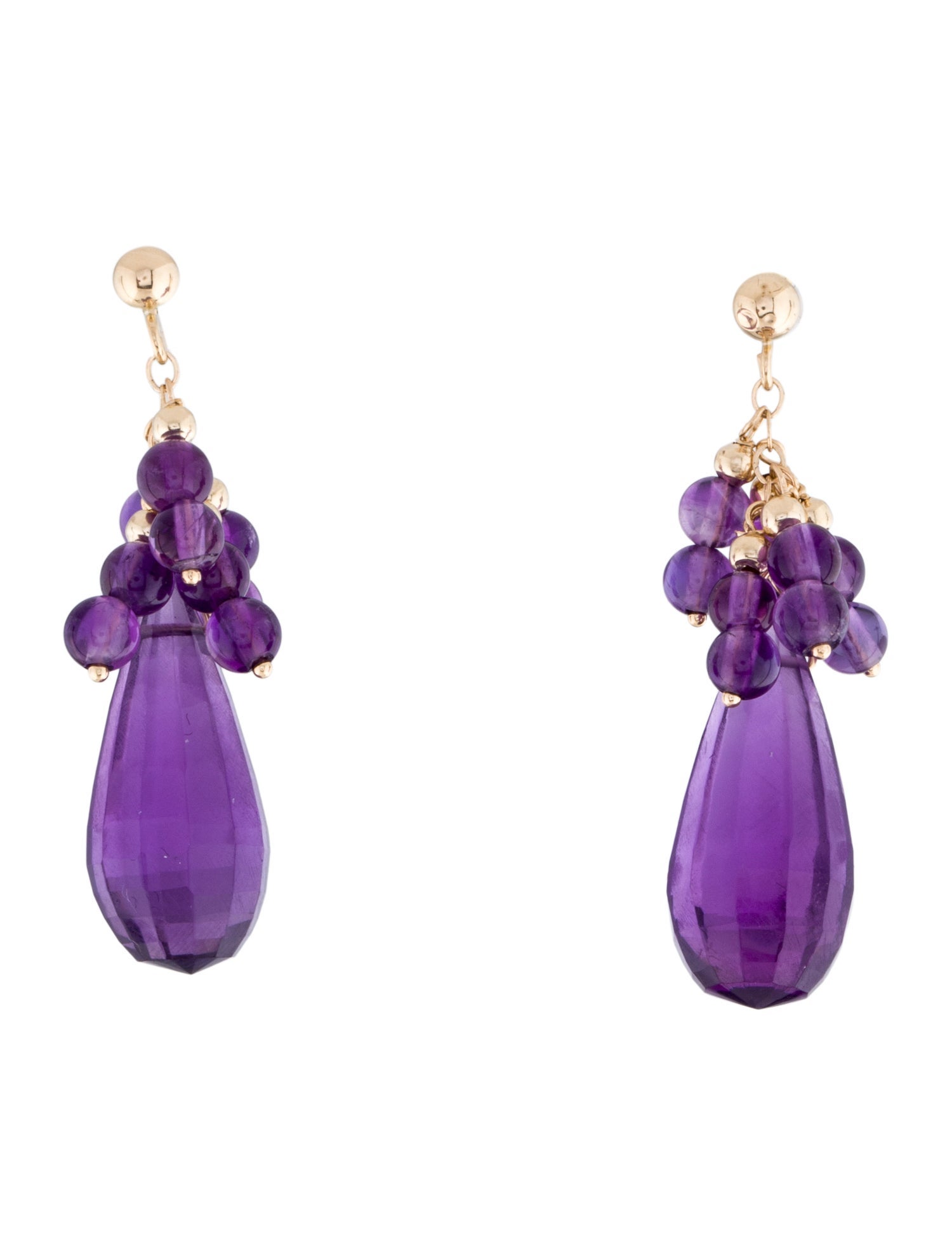 Earrings 14K Amethyst Drop Earrings