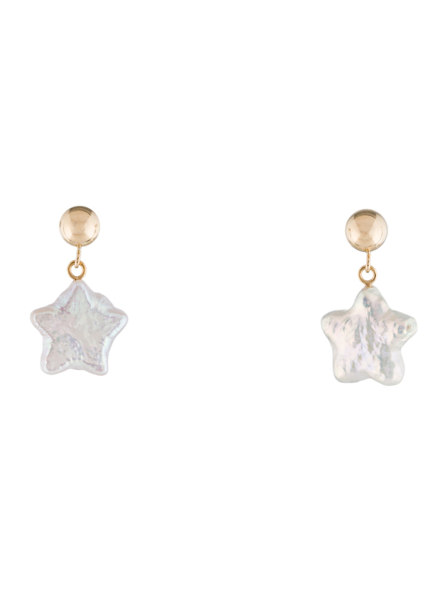 Earrings 14K Pearl Star Drop