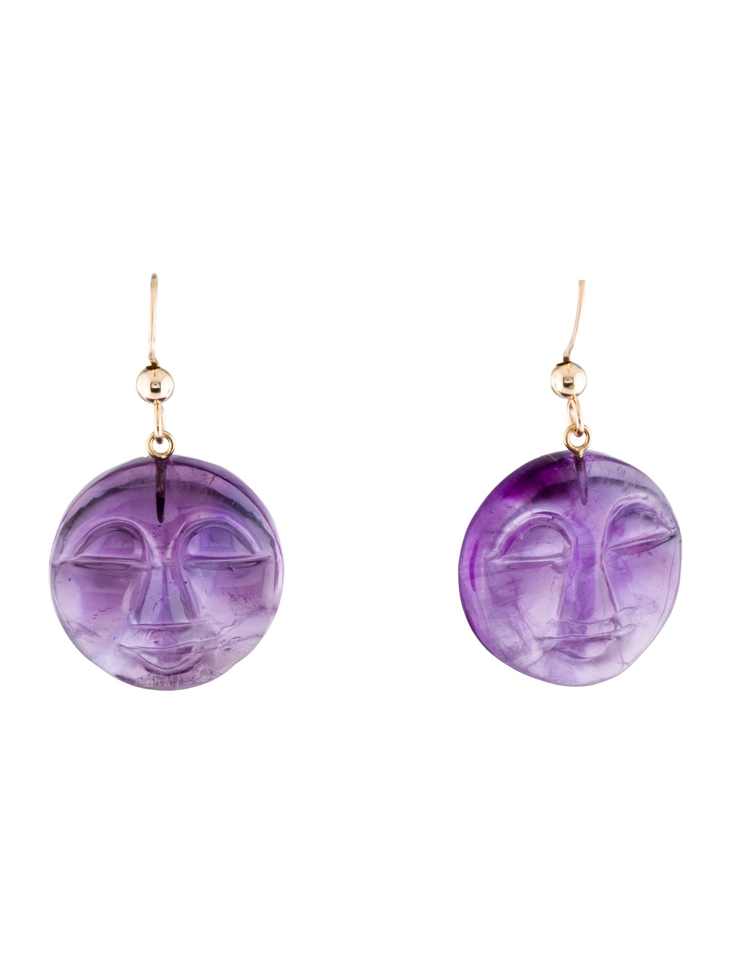 Earrings 14K Amethyst Moon Drop Earrings