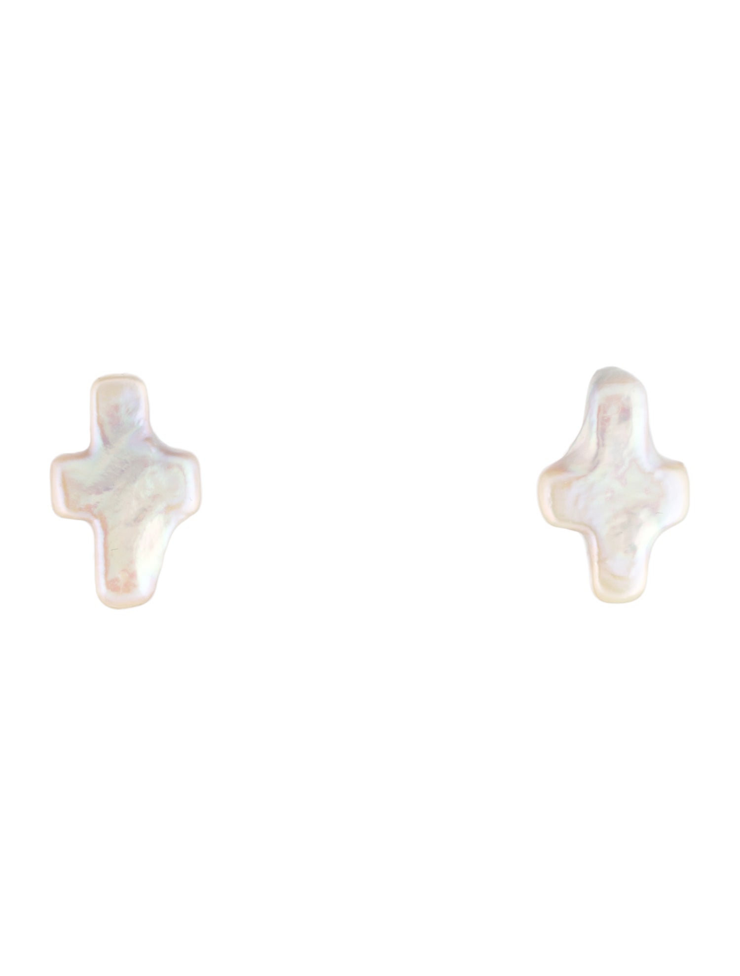 Earrings 18K Pearl Cross Stud