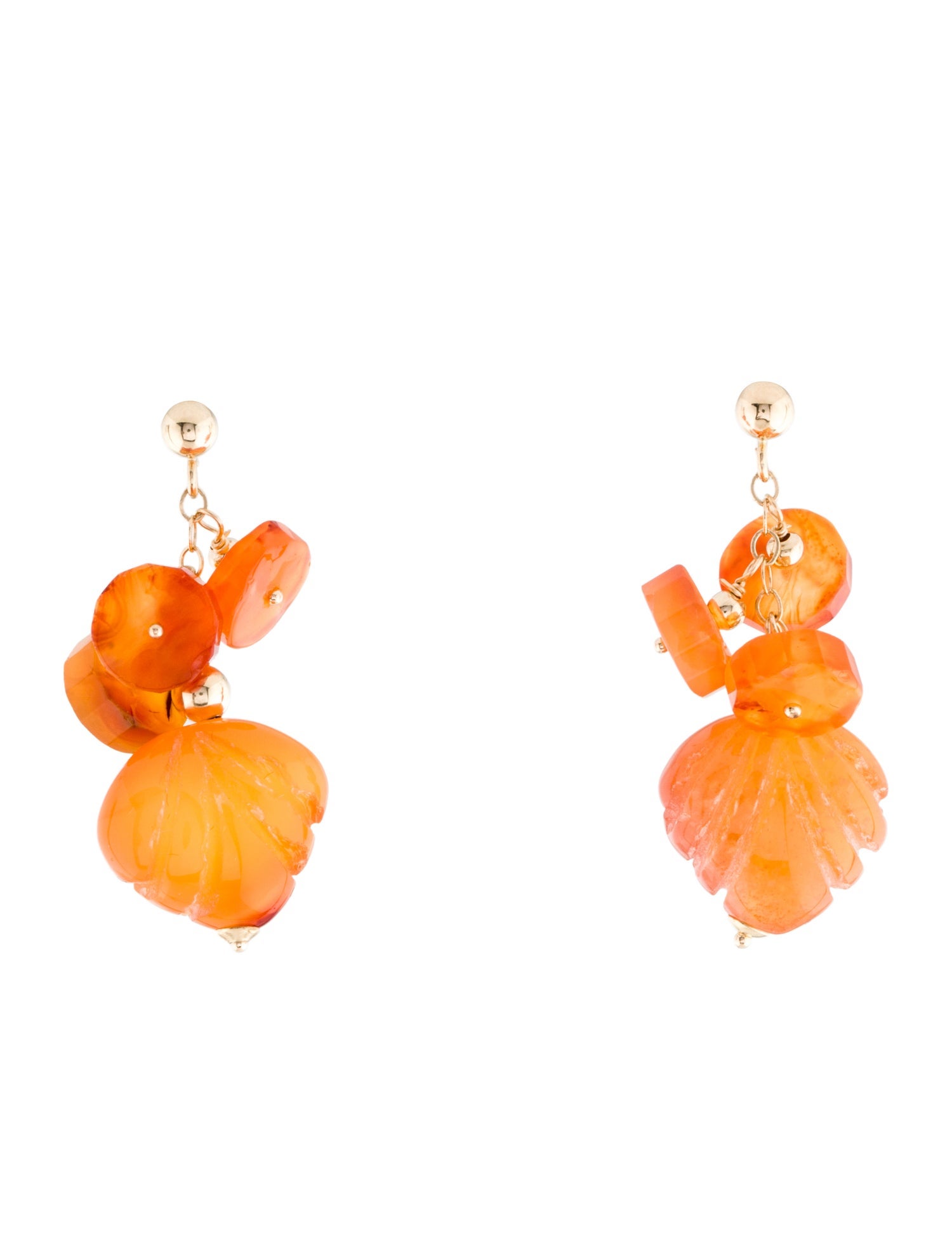 Earrings 14K Carnelian Drop