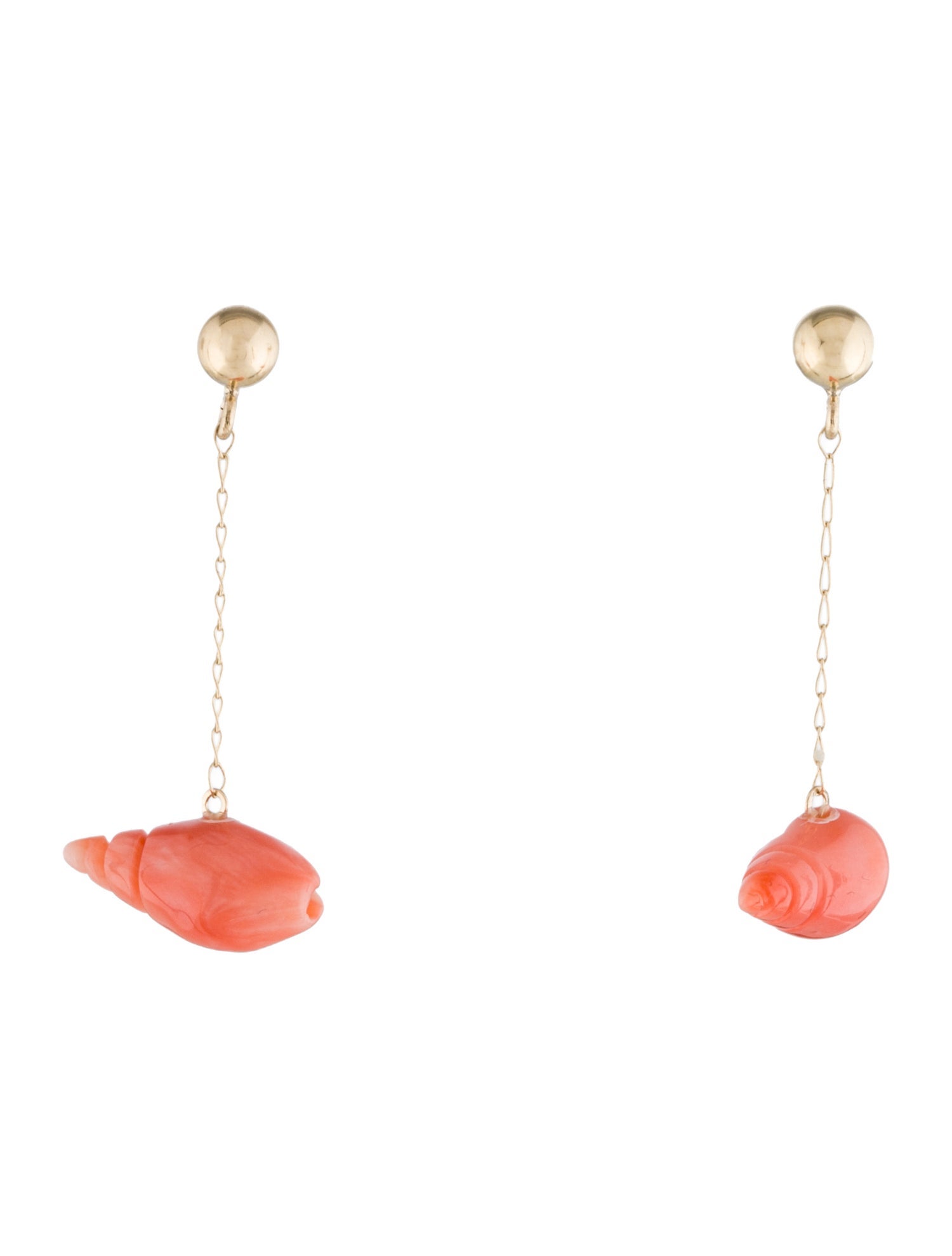 Earrings 14K Coral Drop