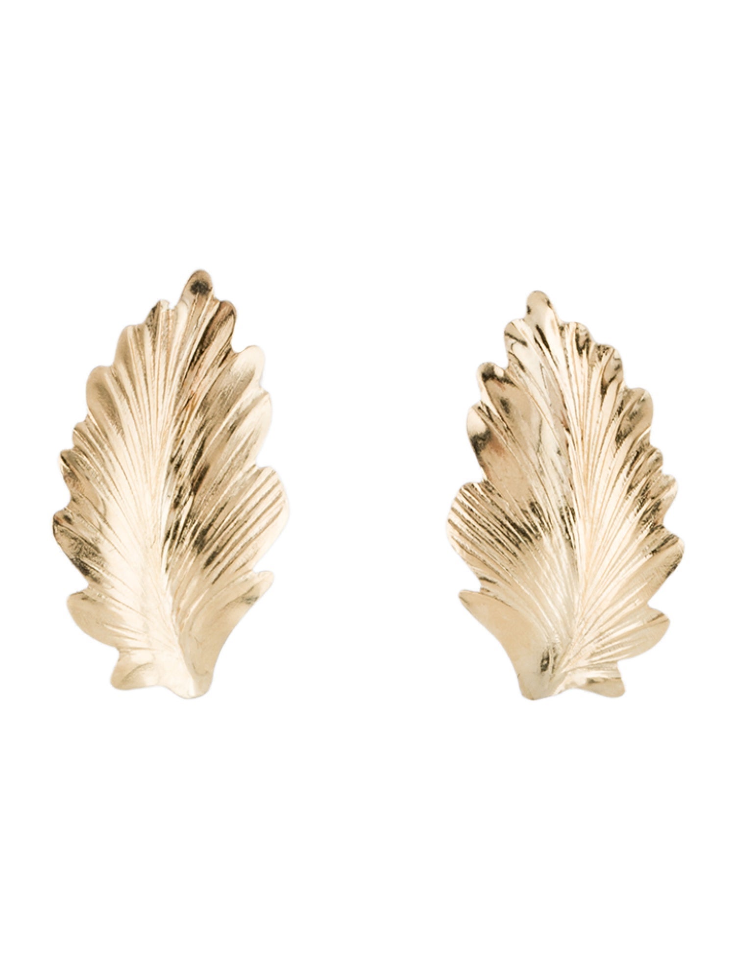 Earrings 14K Leaf Stud Earrings