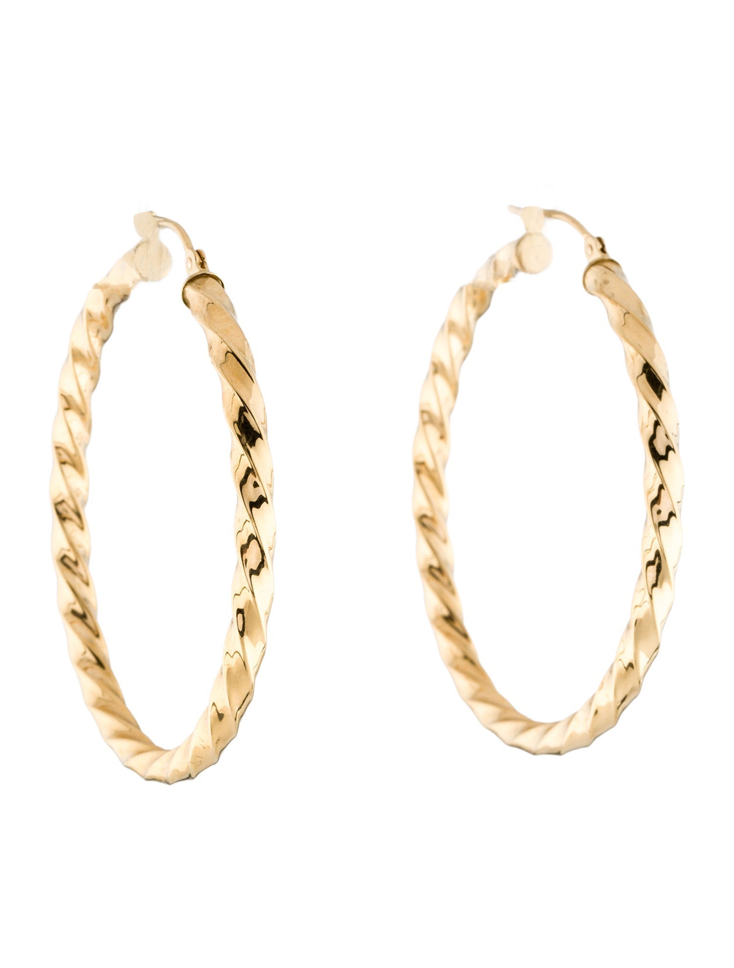 Earrings 18K Twist Hoop Earrings