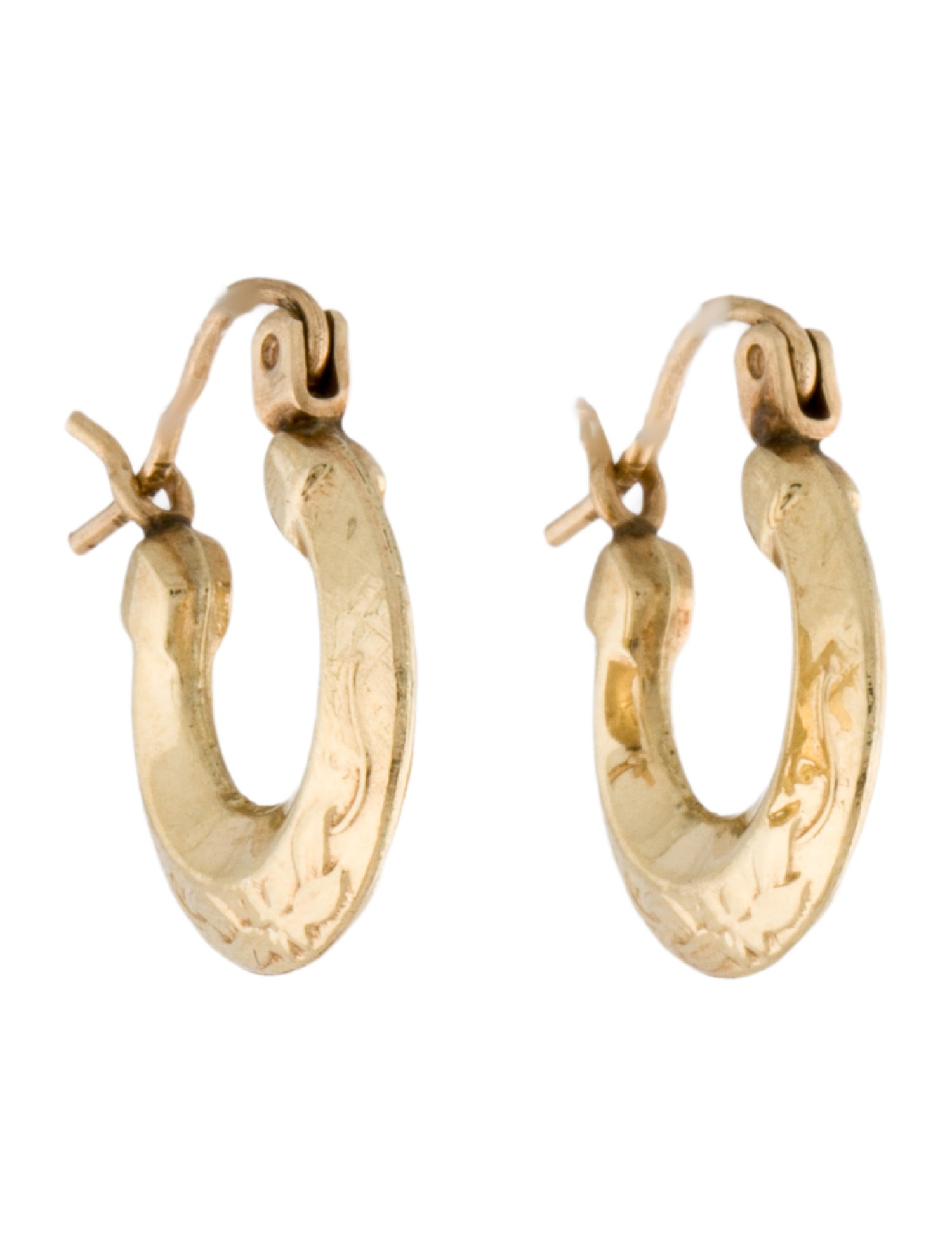 Earrings 14K Etched Hoop