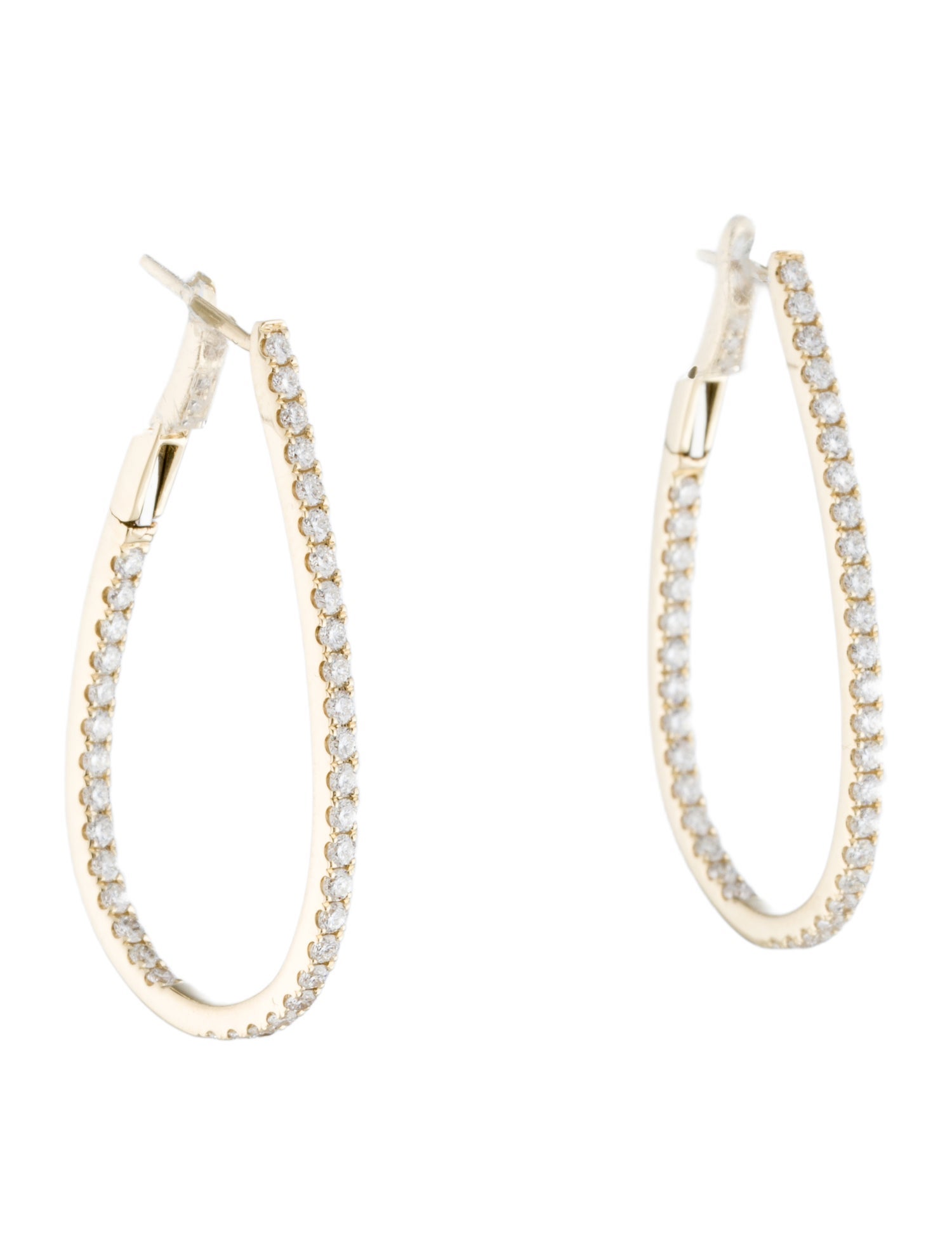 Earrings 14K 1.15ctw Diamond Hoop Earrings