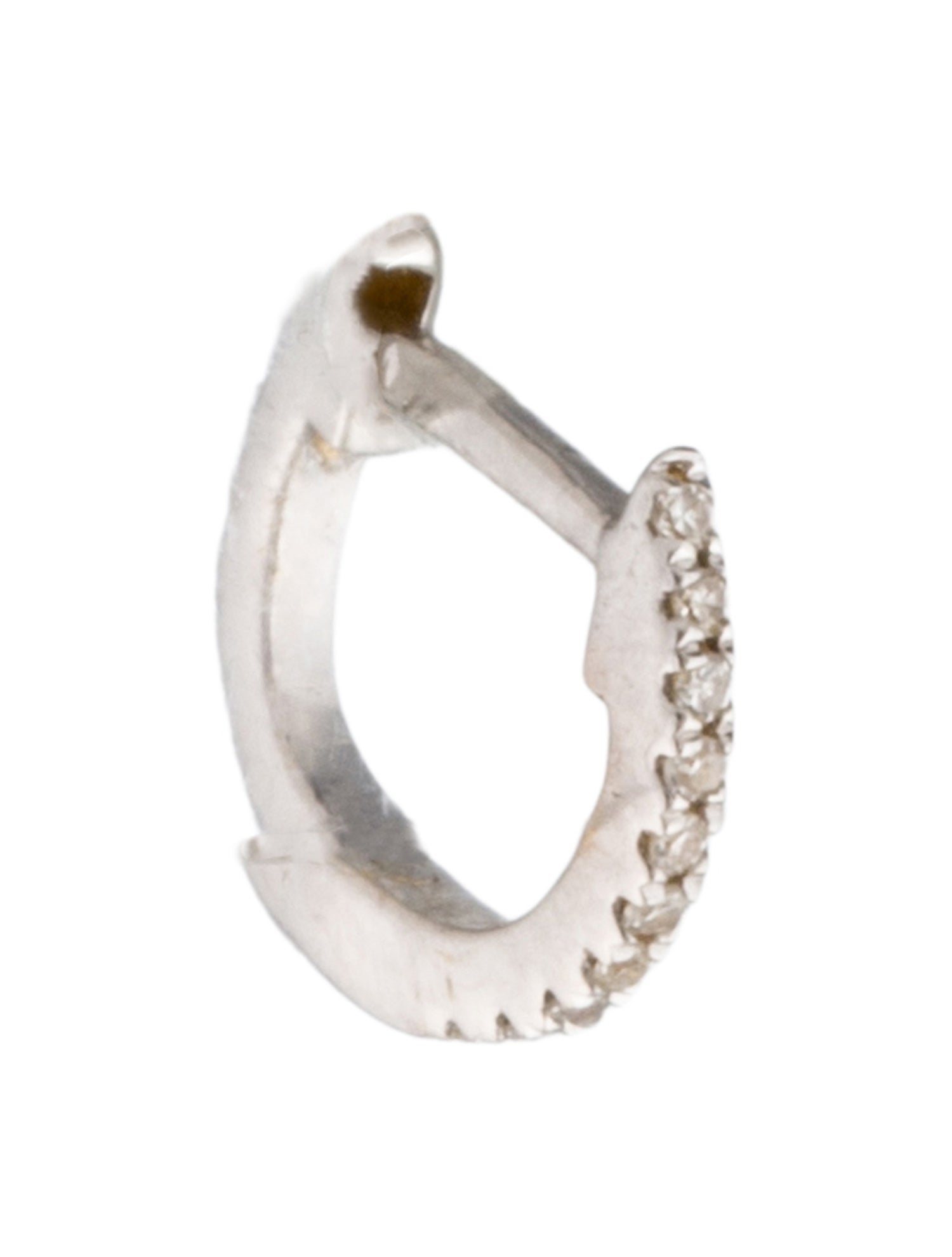 Earrings 14K Diamond Single Huggie Hoop Earring