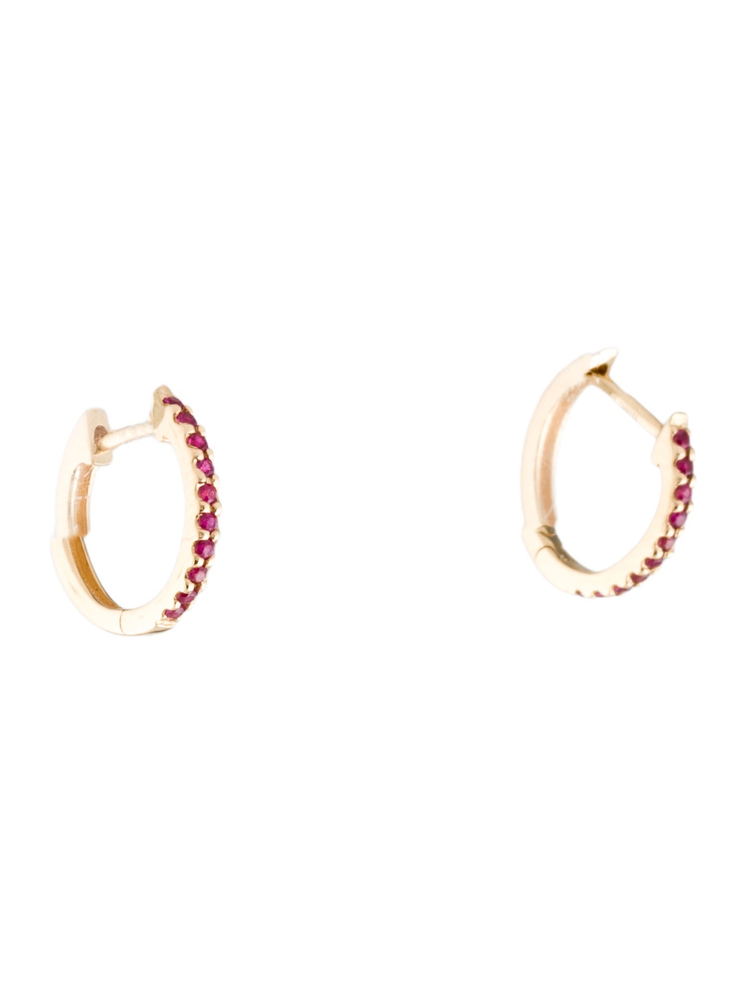 Earrings 14K Ruby Huggie
