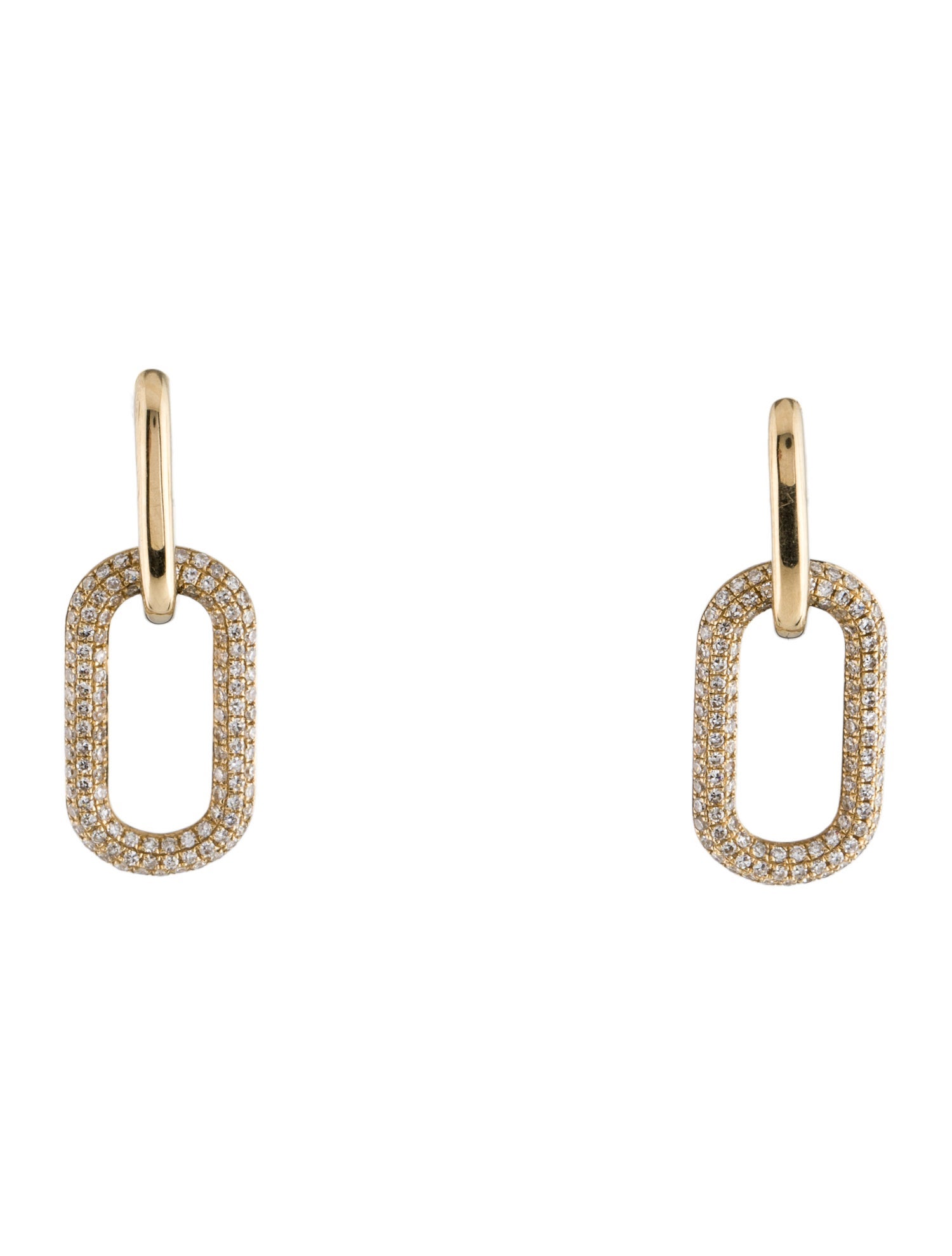 Earrings 14K Diamond Link