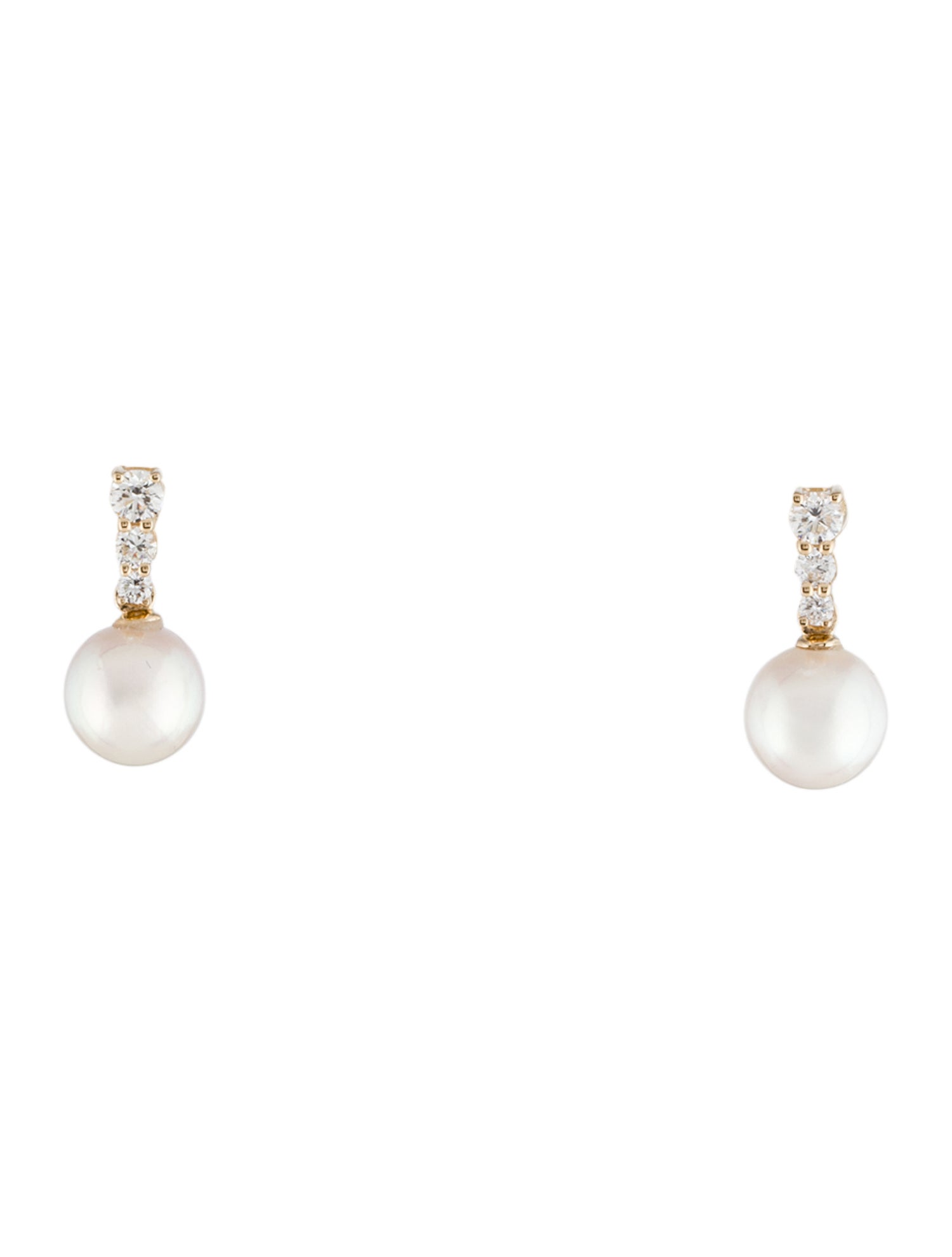 Earrings 14K Pearl & Diamond Drop