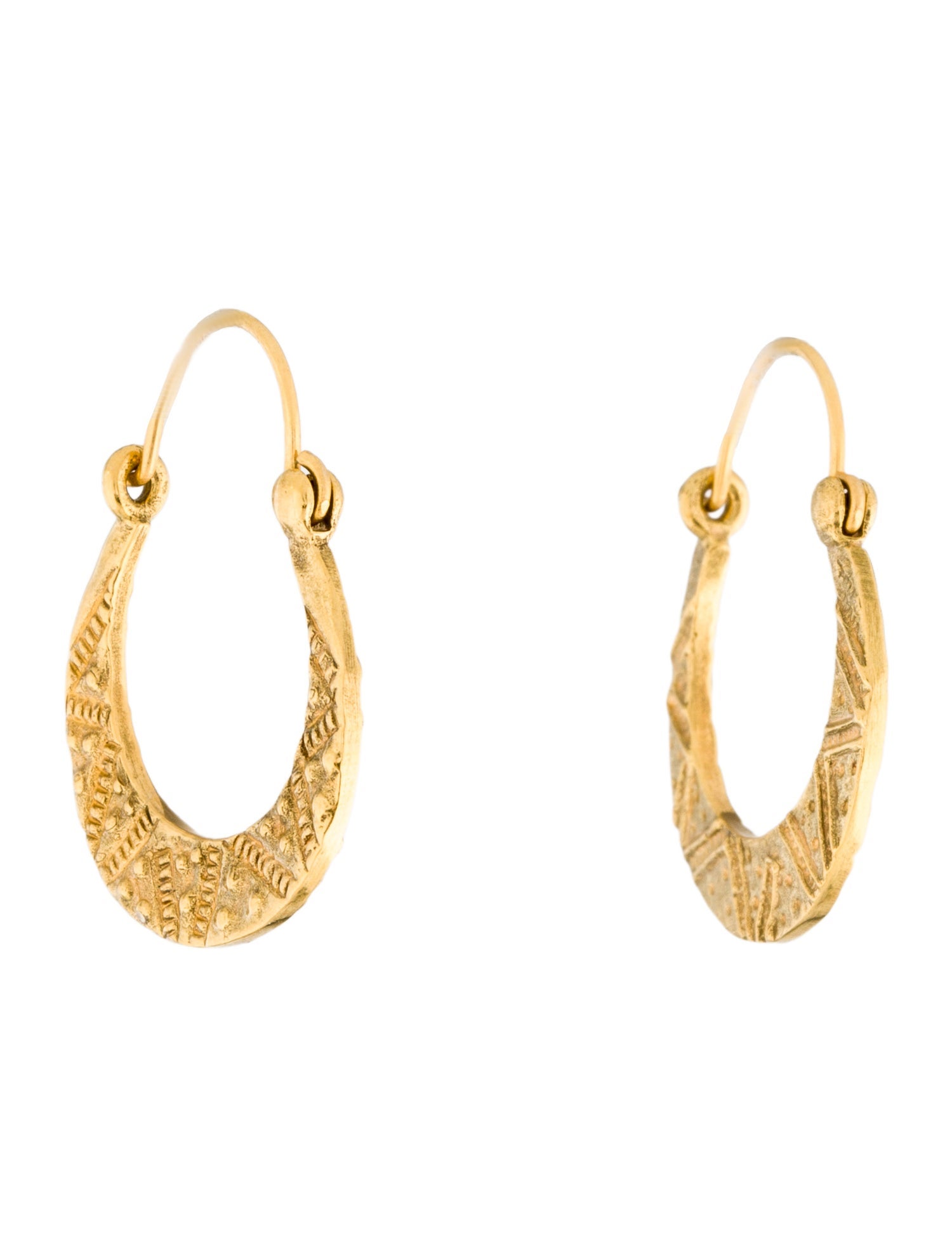 Earrings 14K Textured Hoop