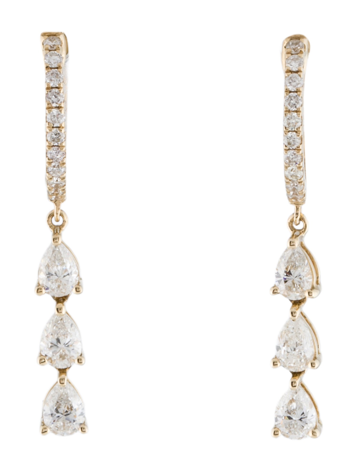 Earrings 14K Diamond Drop Earrings