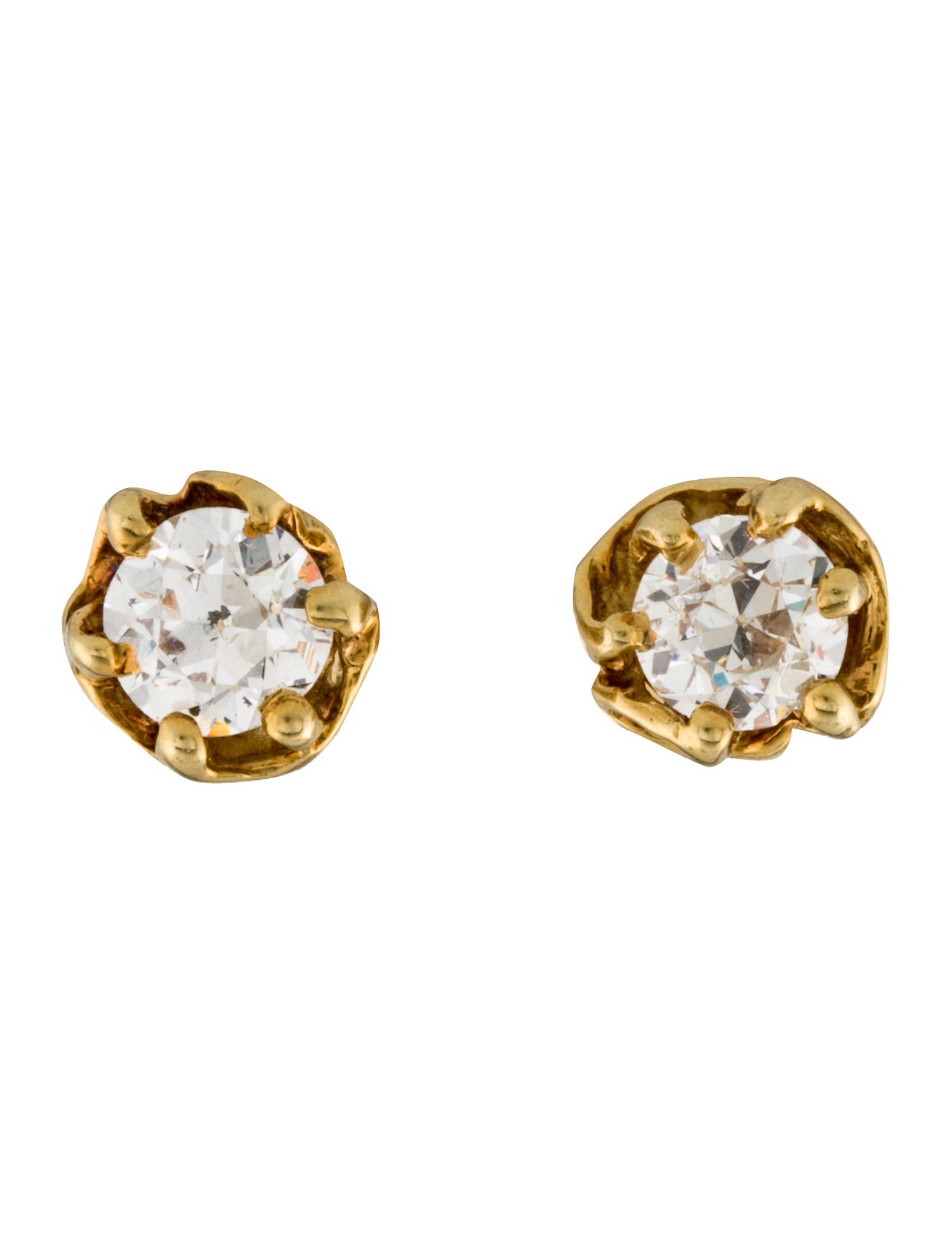 Earrings 18K 1.90ctw Old European Cut Diamond Stud Earrings