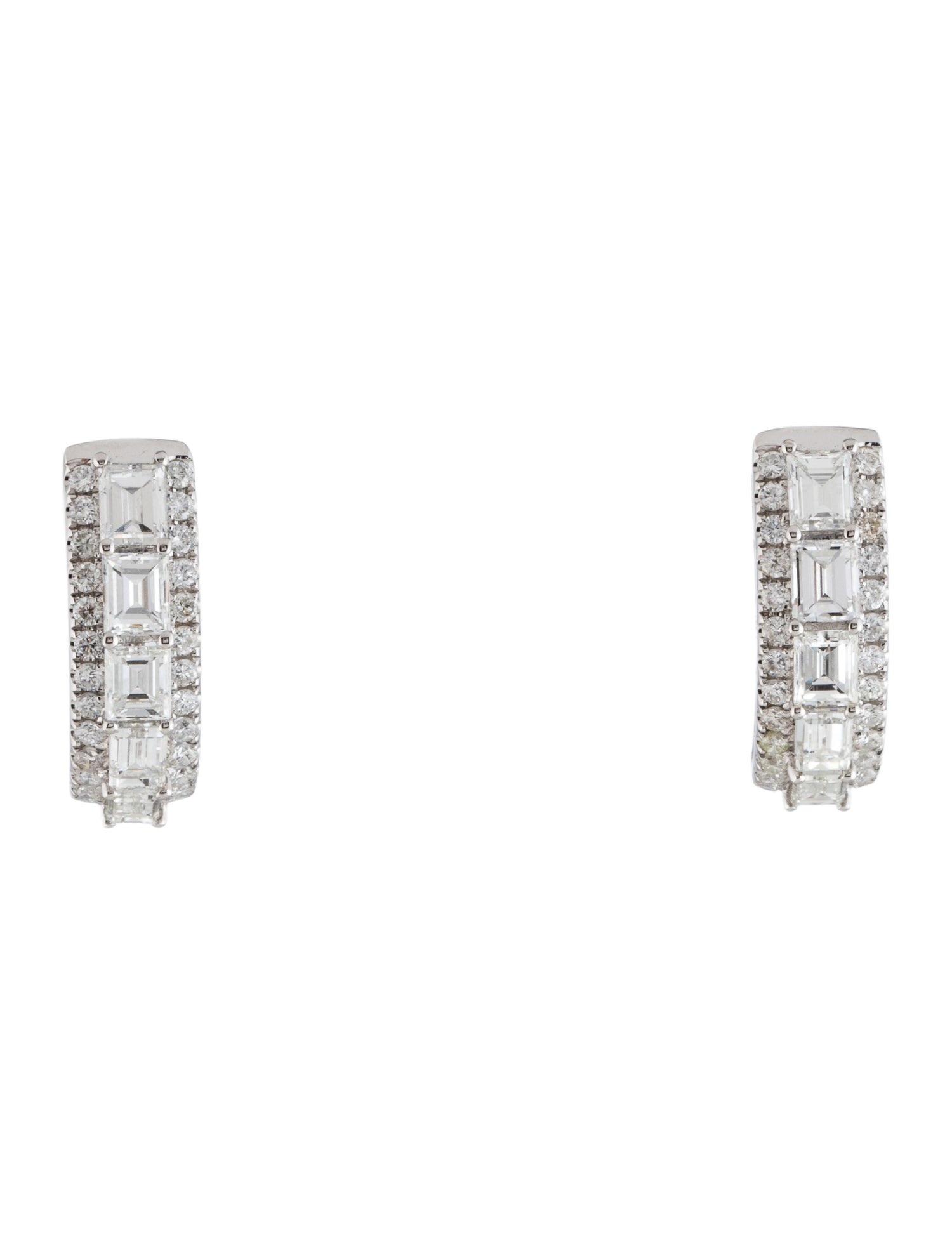 Earrings 18K 2.70ctw Diamond Hoop