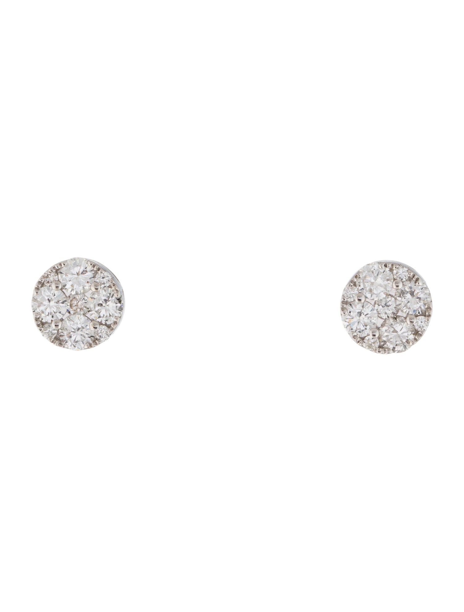 Earrings 18K 1.39ctw Diamond Circle Stud Earrings