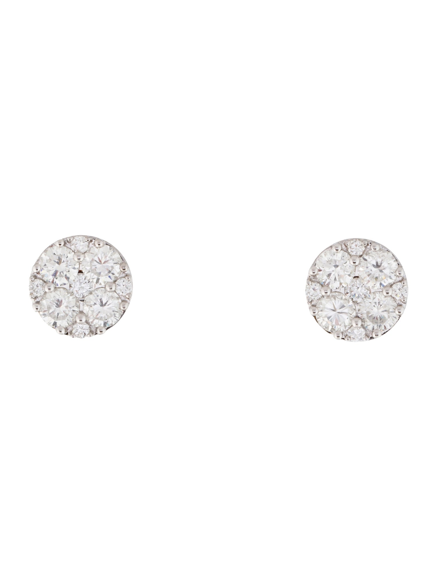 Earrings 18K 2.50ctw Diamond Circle Stud Earrings