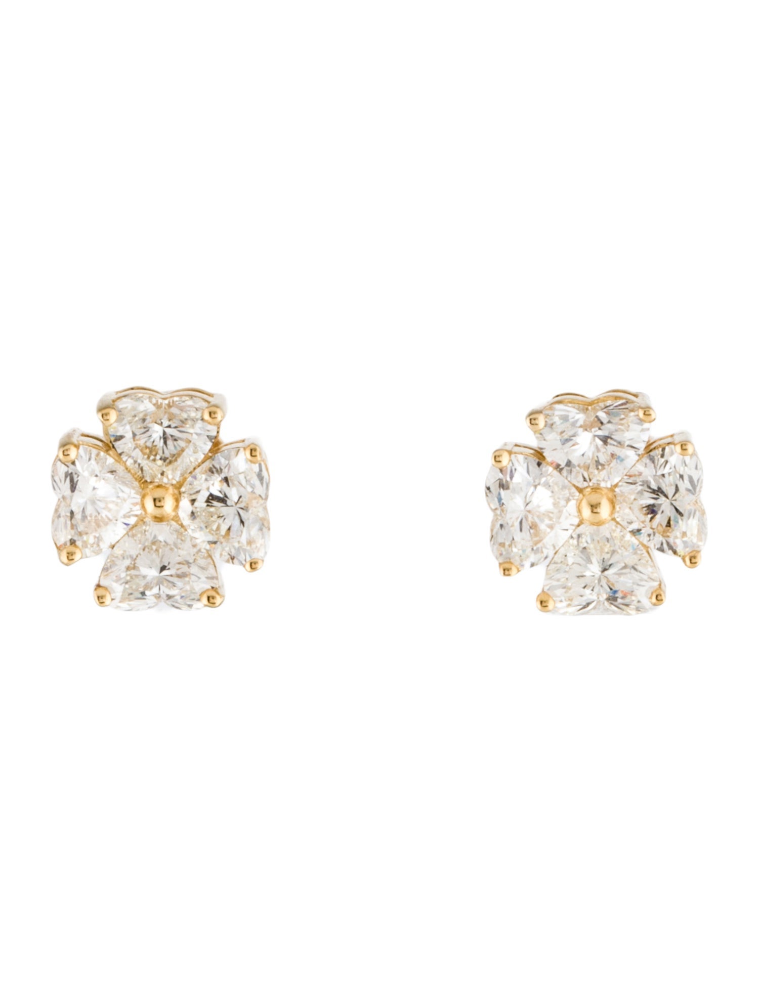 Earrings 18K 2.70ctw Diamond Flower Stud