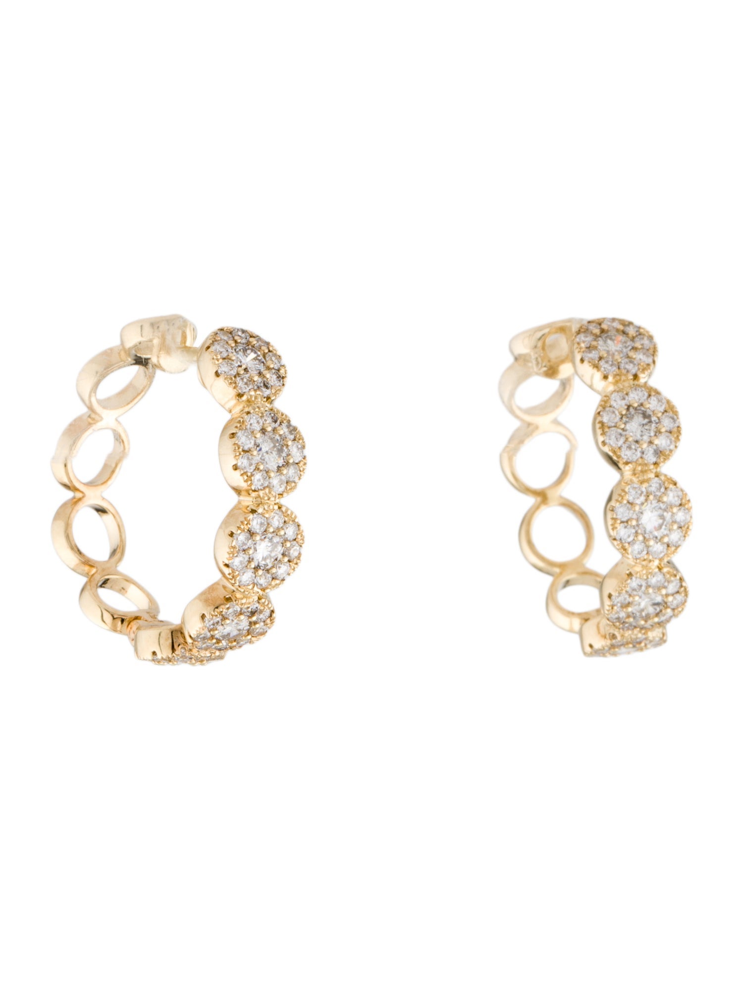 Earrings 14K 1.25ctw Diamond Hoop Earrings
