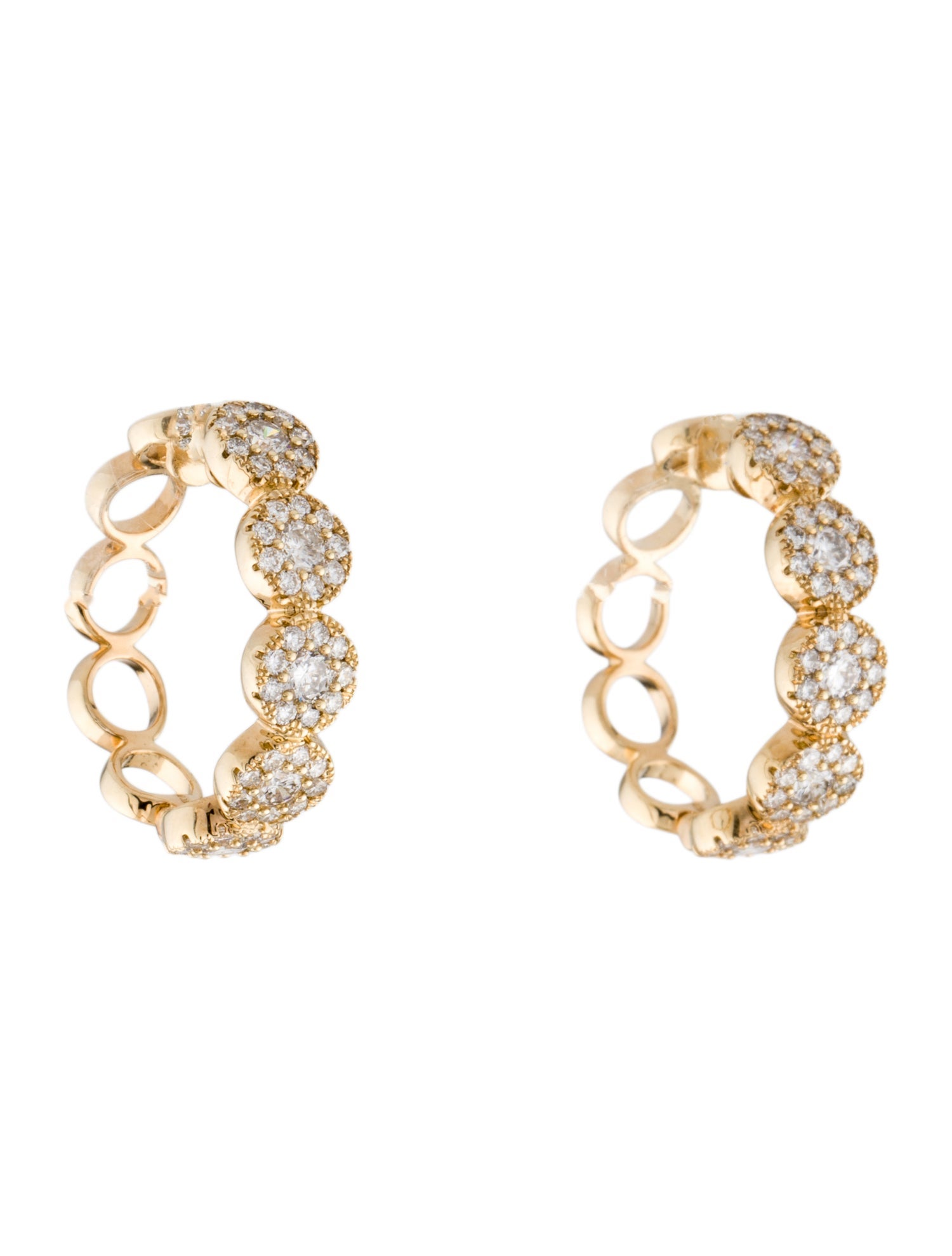 Earrings 14K 1.25ctw Diamond Hoop Earrings