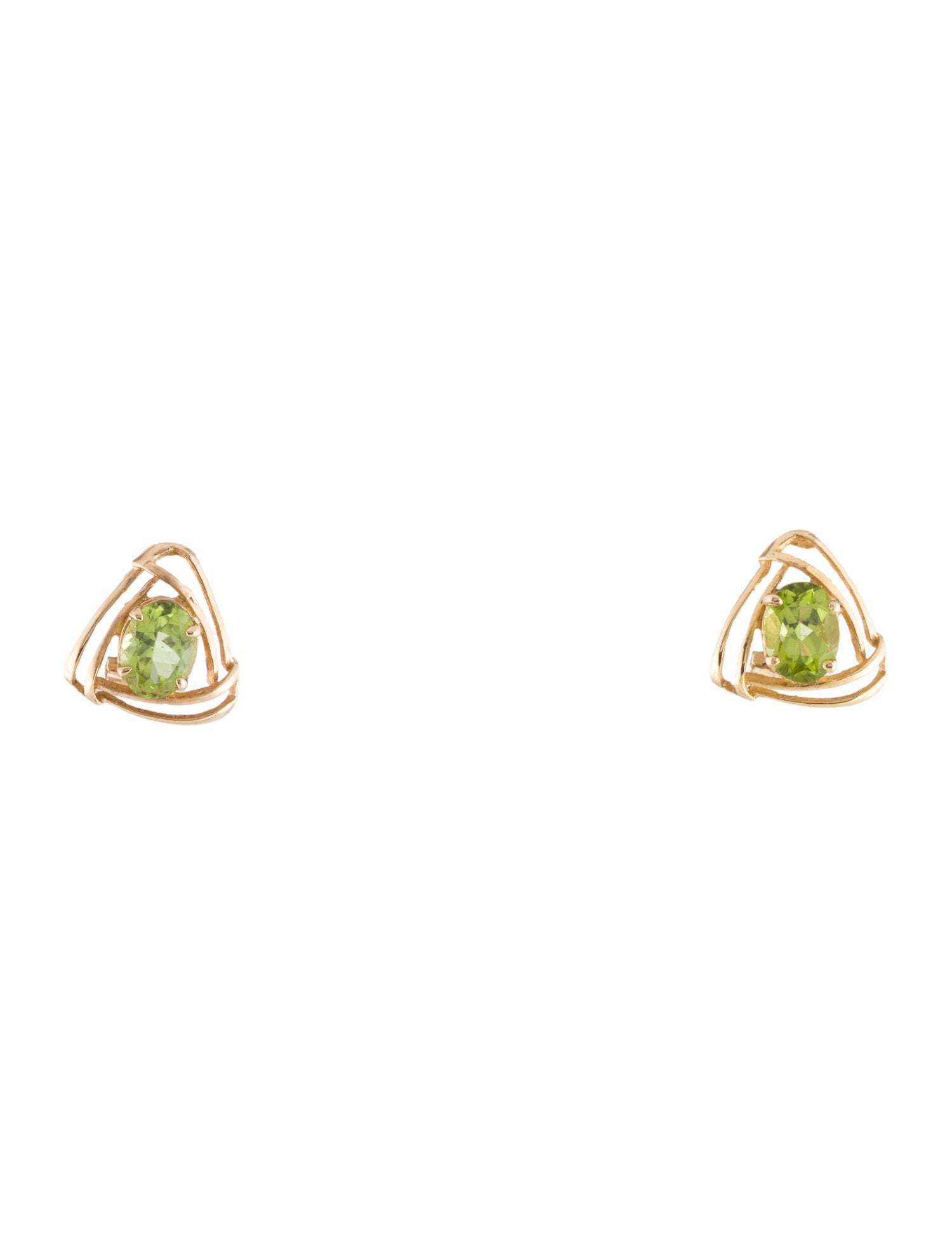 Earrings 14K 2.59ct Peridot Earclips
