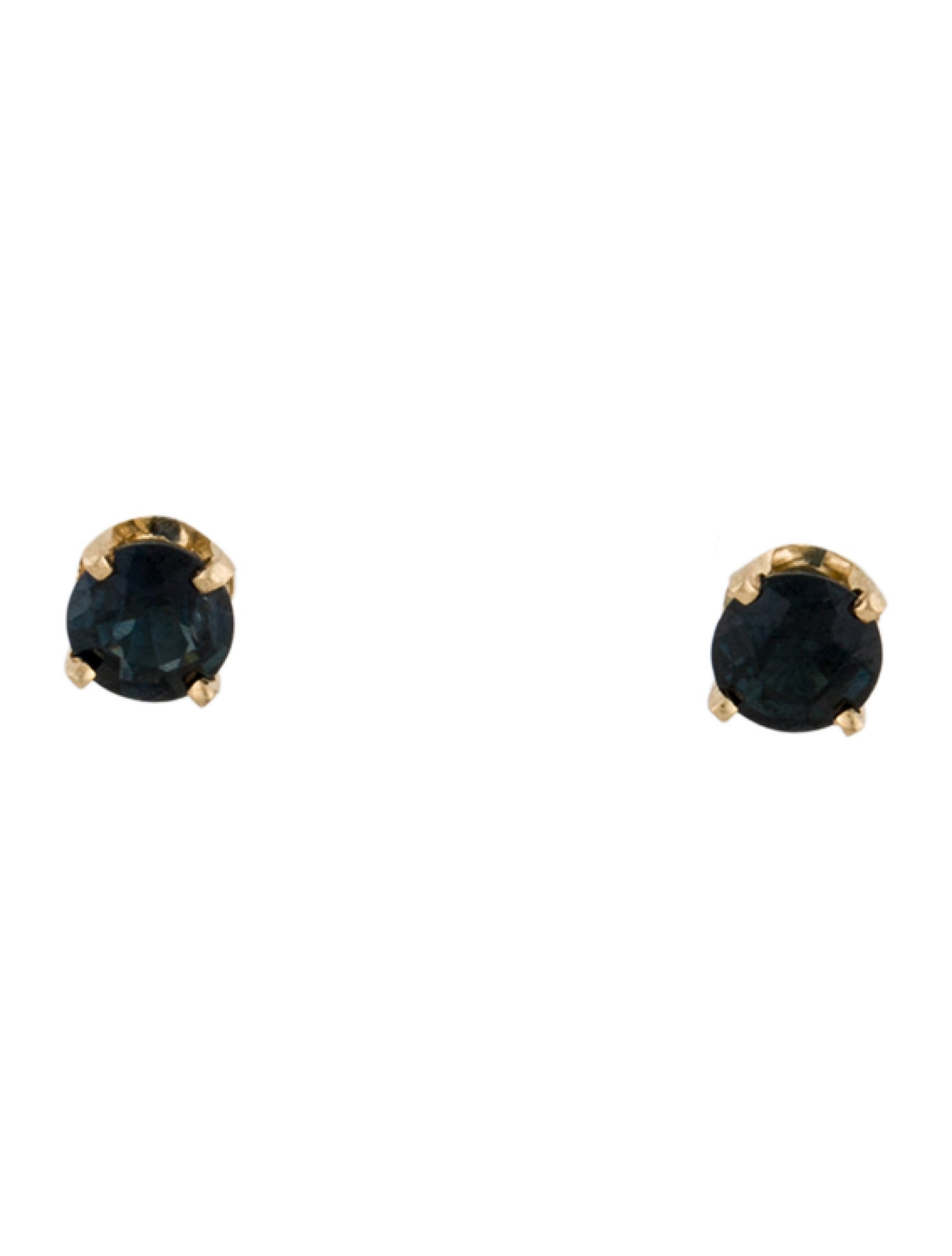 Earrings 14K Sapphire Solitaire Stud