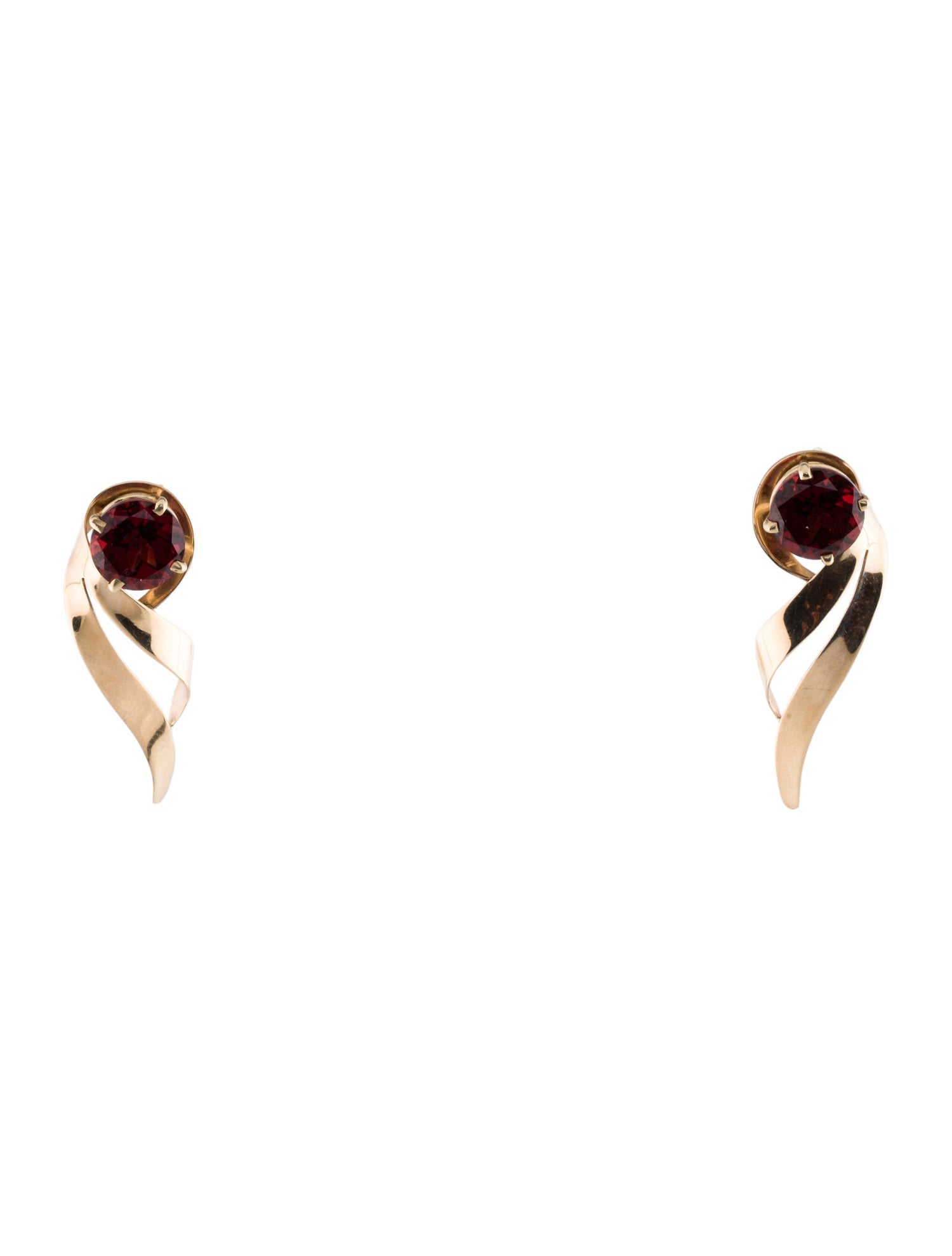 Earrings 14K Garnet Stud & Jacket