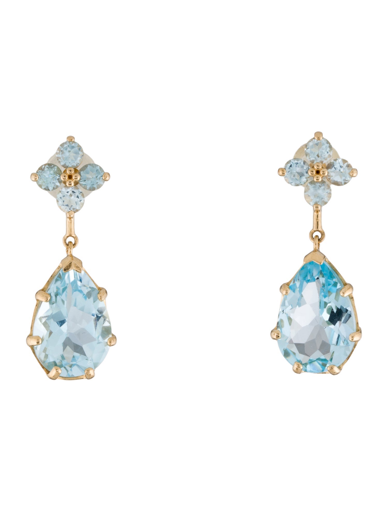 Earrings 14K 8.94ctw Topaz Drop