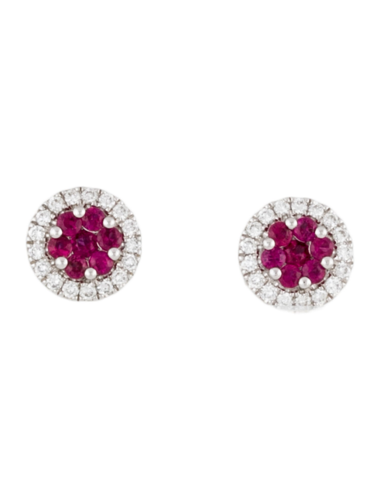 Earrings 14K Ruby & Diamond Stud