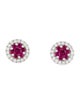Earrings 14K Ruby & Diamond Stud Earrings