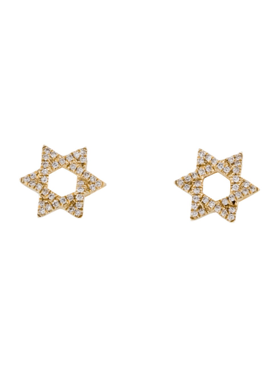 Earrings 14K Diamond Star of David Stud