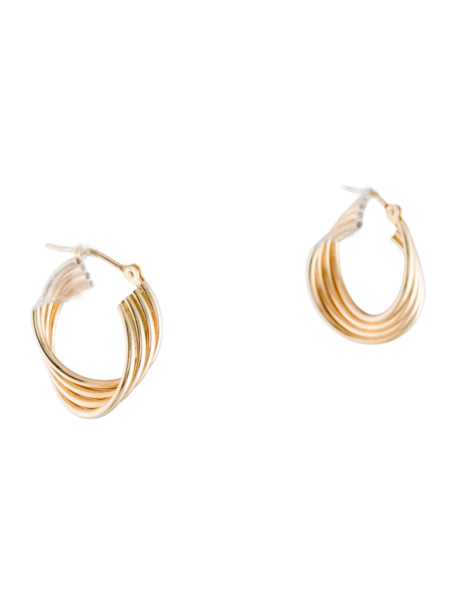 Earrings 14K Triple Row Twist Hoop