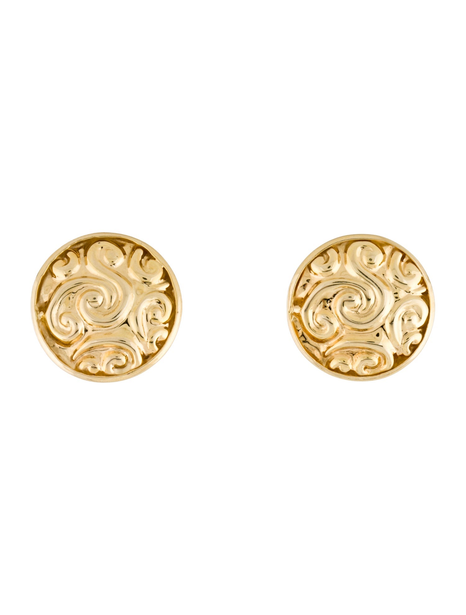 Earrings 14K Medallion Earclips