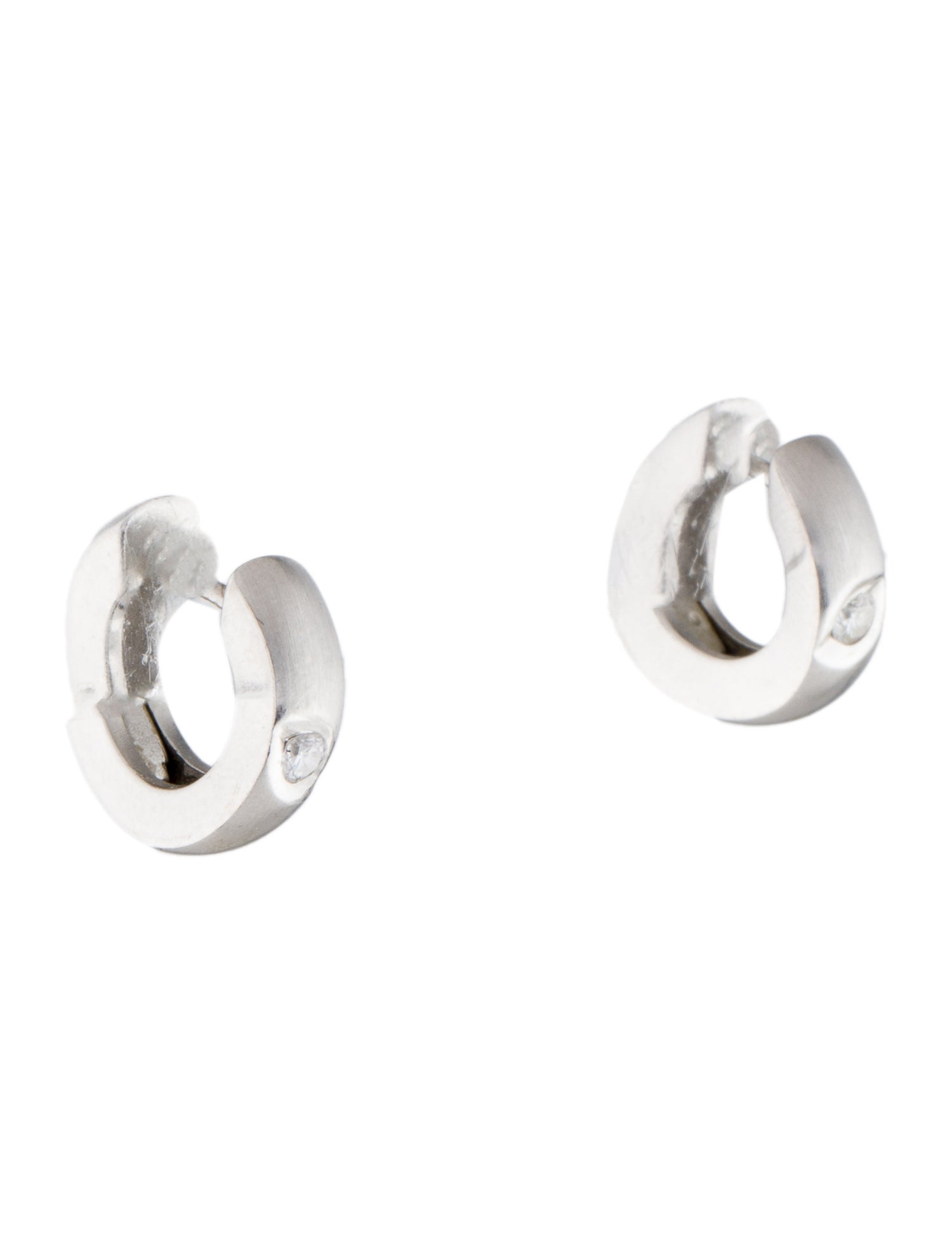 Earrings 18K Diamond Huggie Hoop