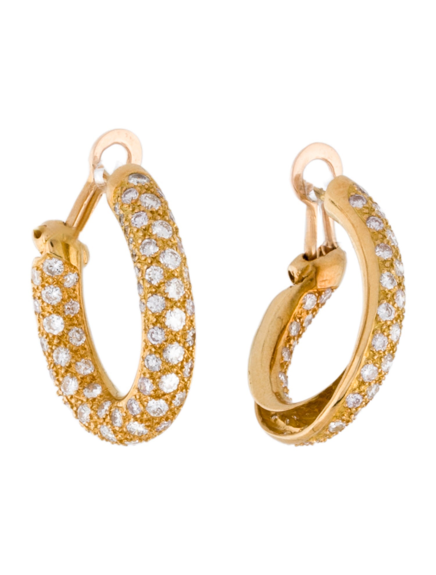 Earrings 18K 3.04ctw Diamond Hoop