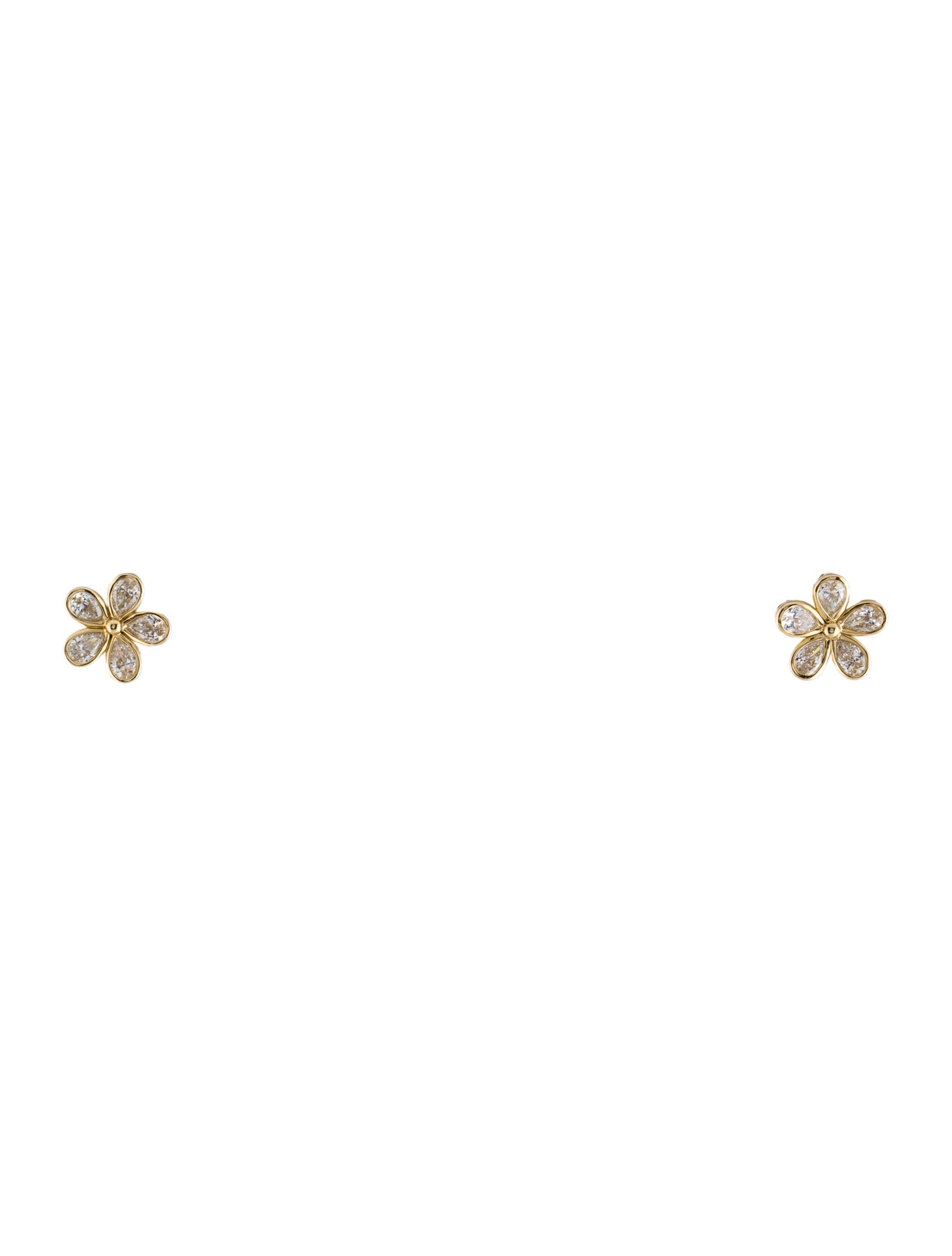 Earrings 14K Diamond Flower Stud
