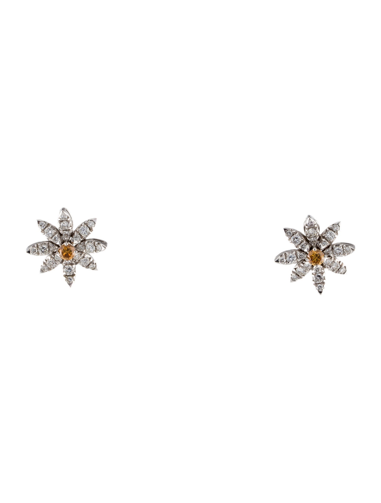 Earrings 18K 1.44ctw Daisy Earclip