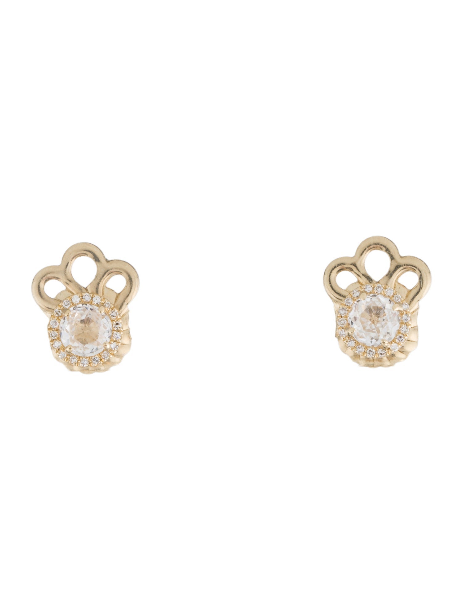 Earrings 14K Topaz & Diamond Stud