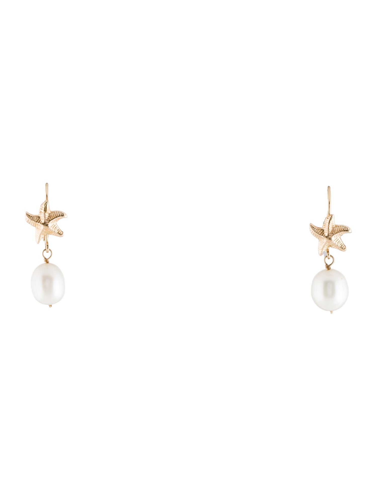 Earrings 14K Pearl Starfish Drop