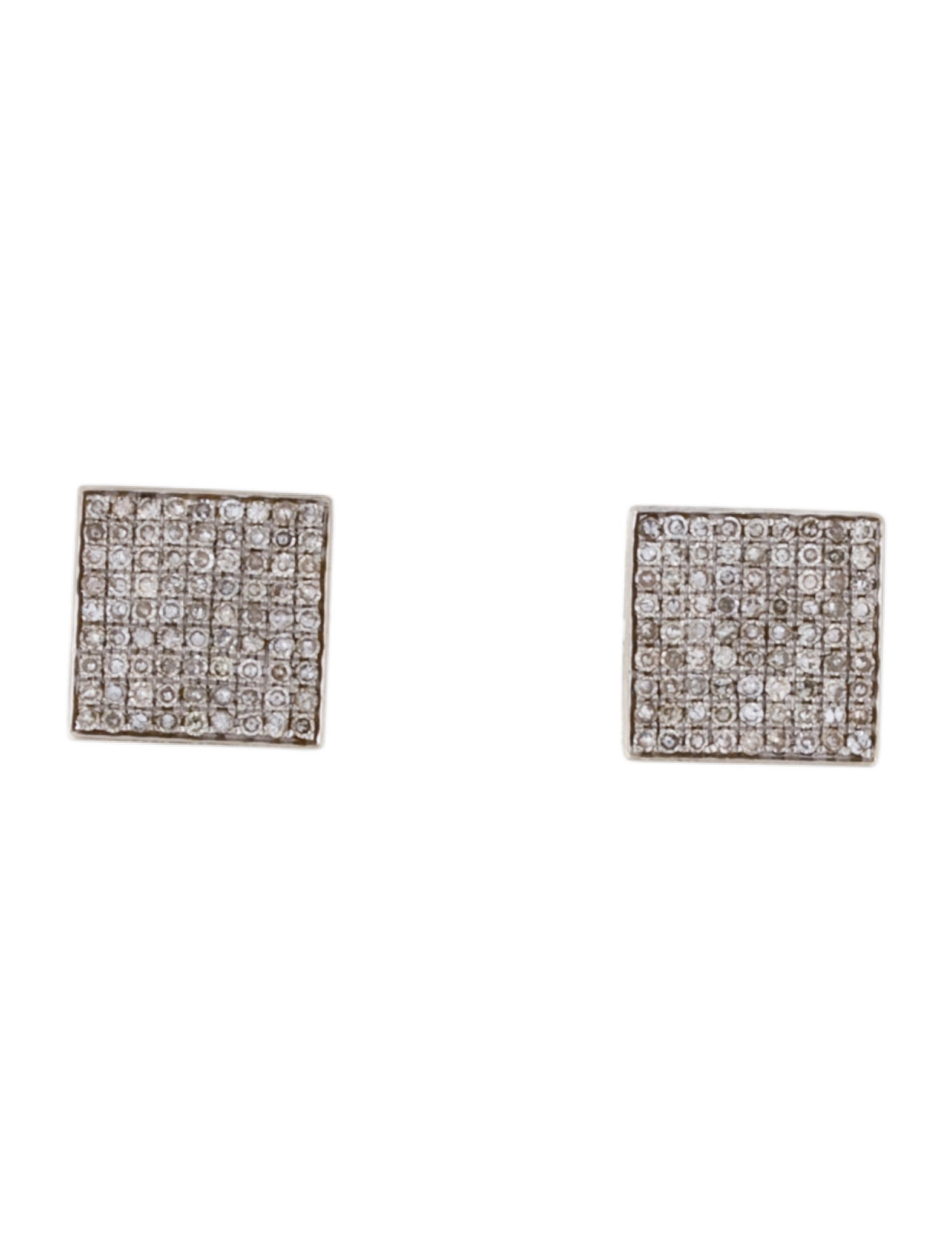 Earrings 14K Diamond Square Stud
