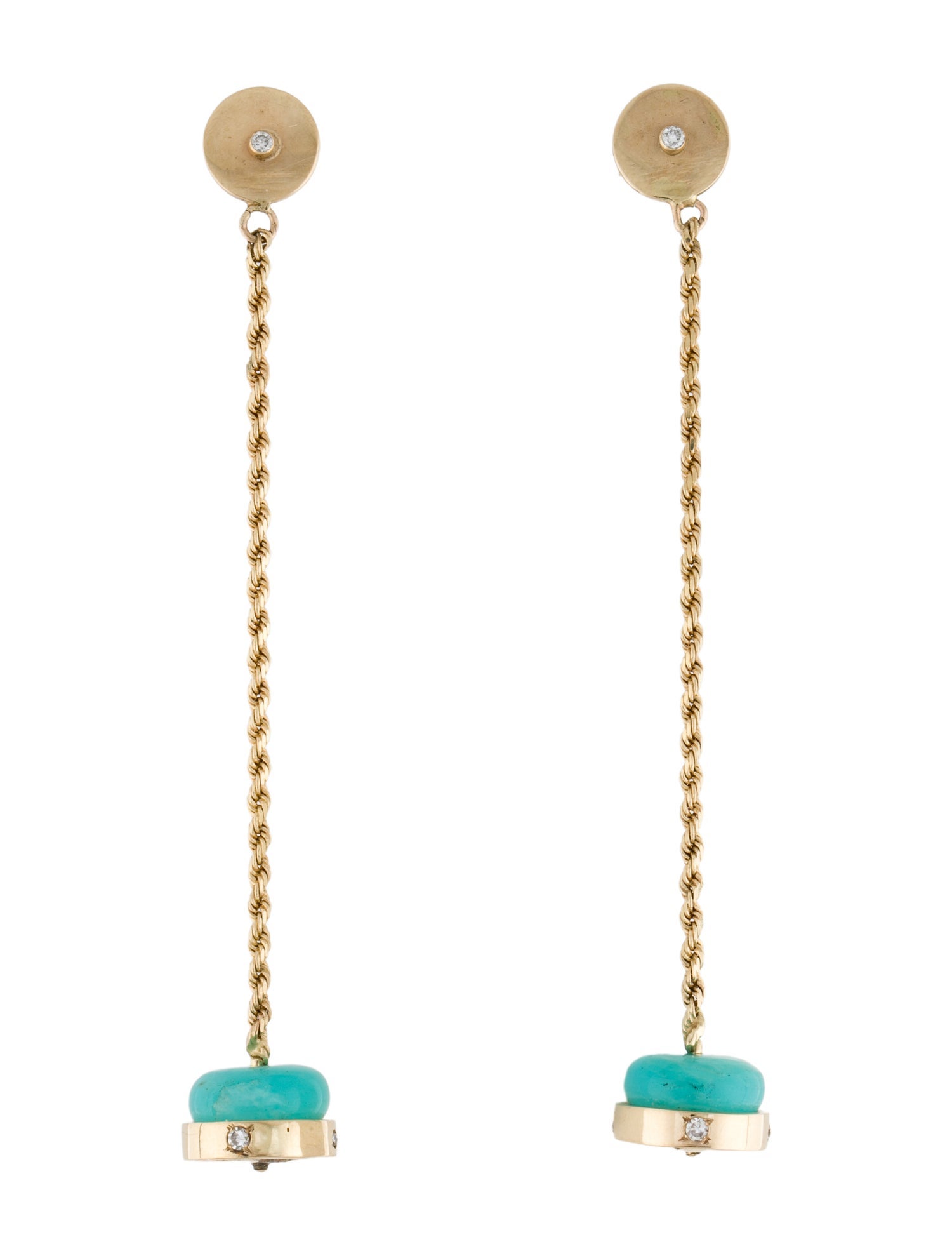 Earrings 14K Opal & Diamond Drop