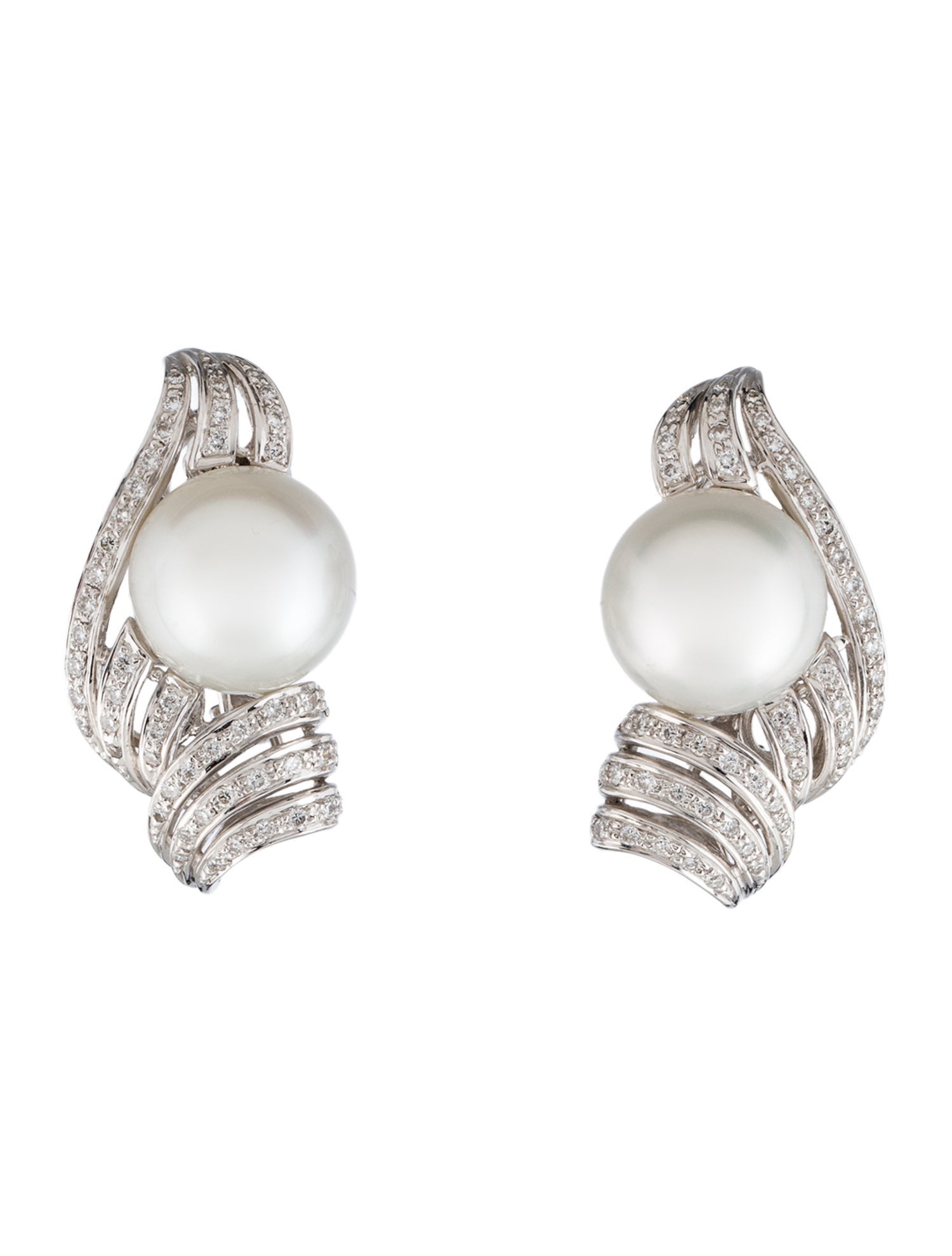 Earrings 18K Pearl & Diamond