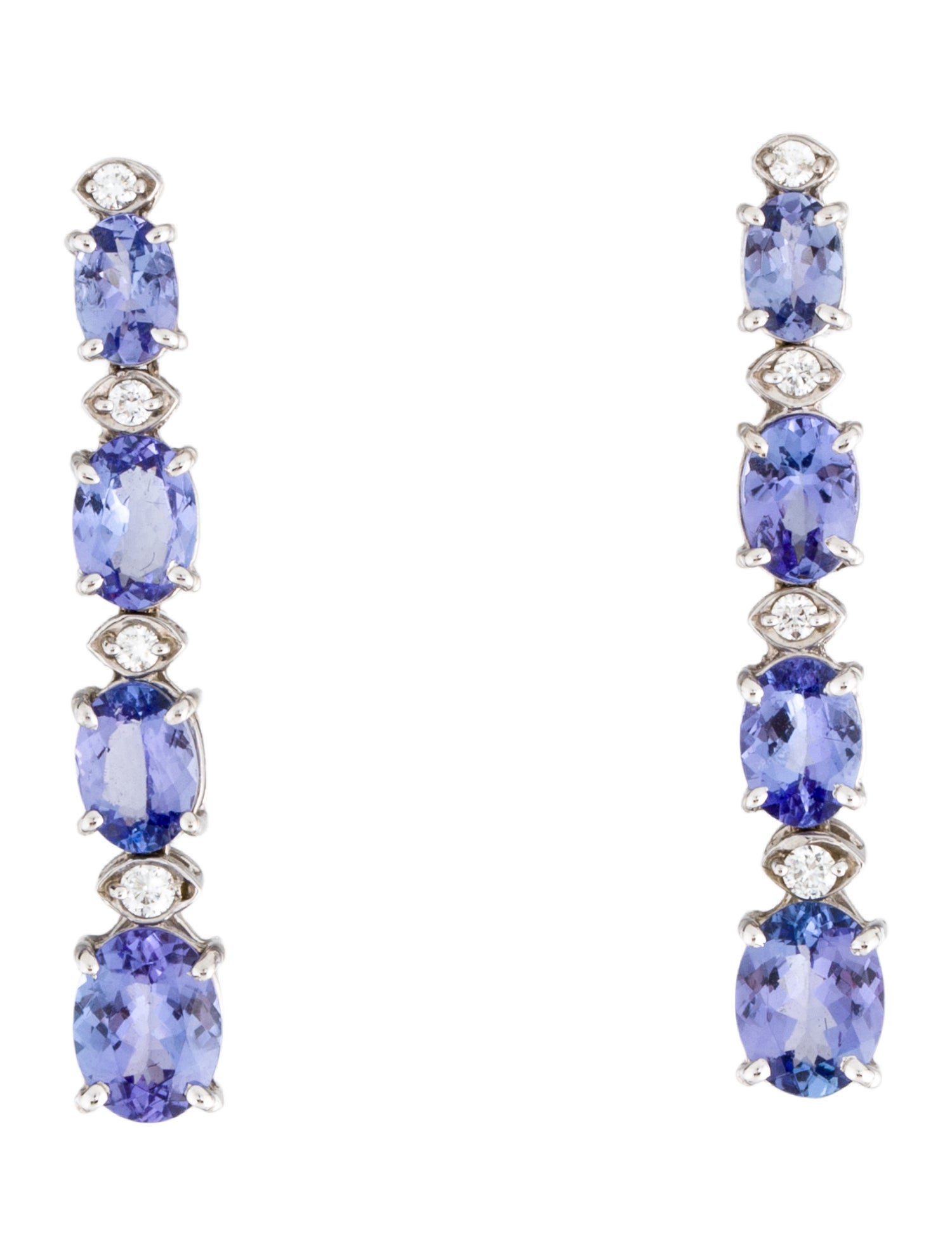 Earrings 14K Tanzanite & Diamond Drop