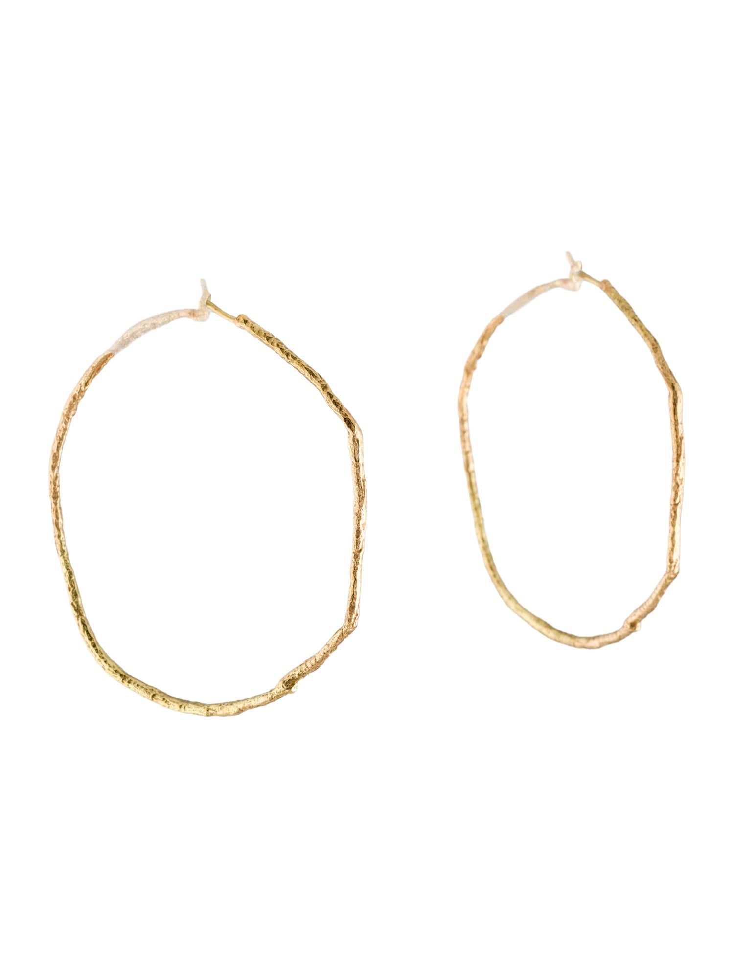 Earrings 18K Misshapen Textured Hoop