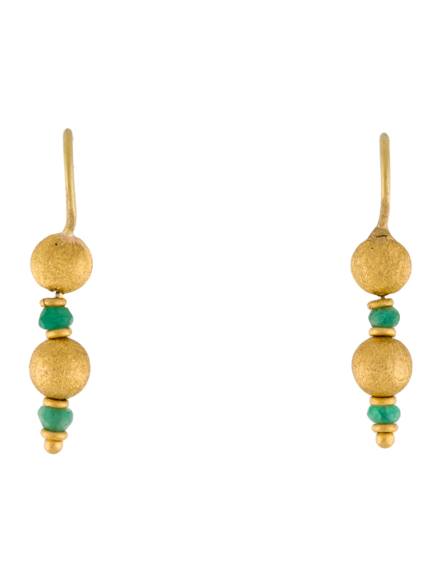 Earrings 22K Emerald Stack Drop